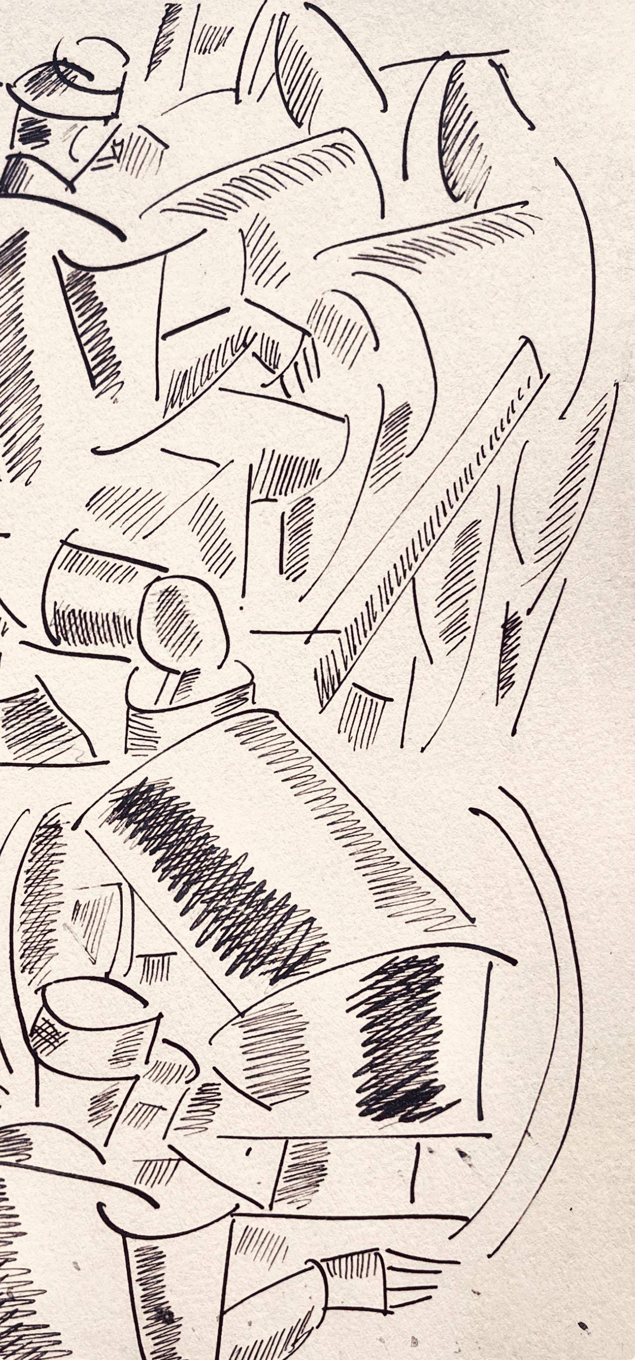 Léger, La cuisine roulante, Dessins de Guerre 1915-16 (after) - Beige Figurative Print by Fernand Léger