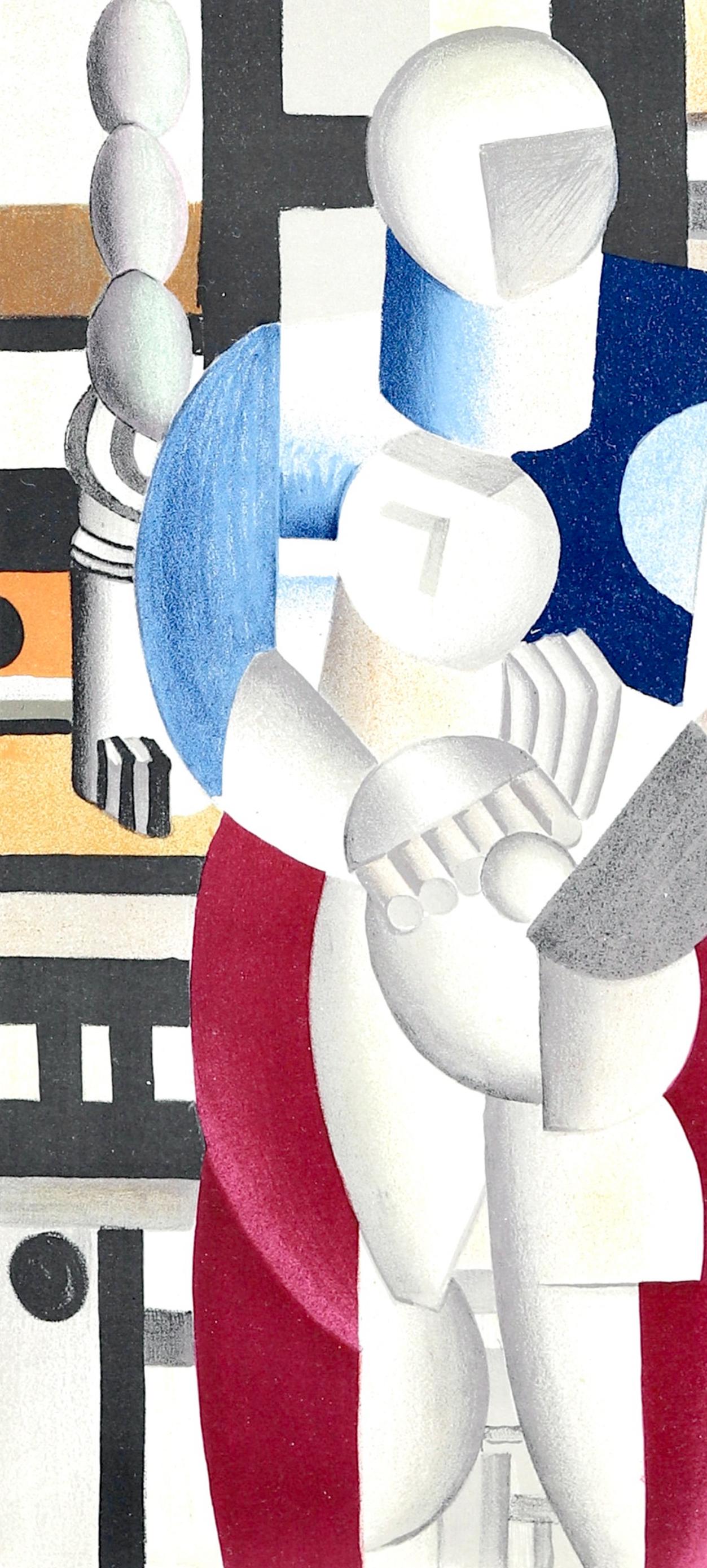 Léger, La Femme et l'Enfant, Derrière le miroir (después) - Print Cubista de Fernand Léger