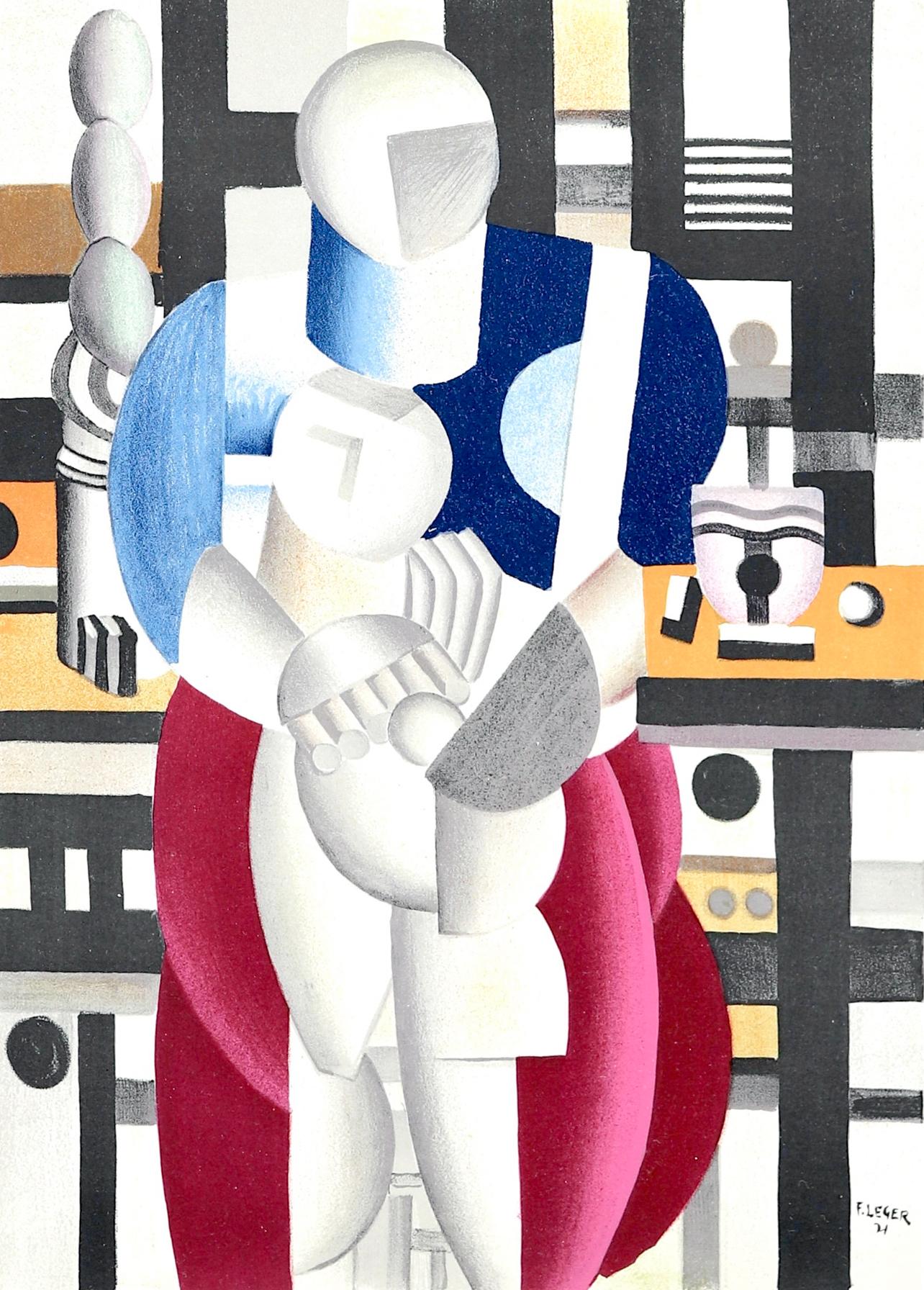 Still-Life Print de Fernand Léger - Léger, La Femme et l'Enfant, Derrière le miroir (después)