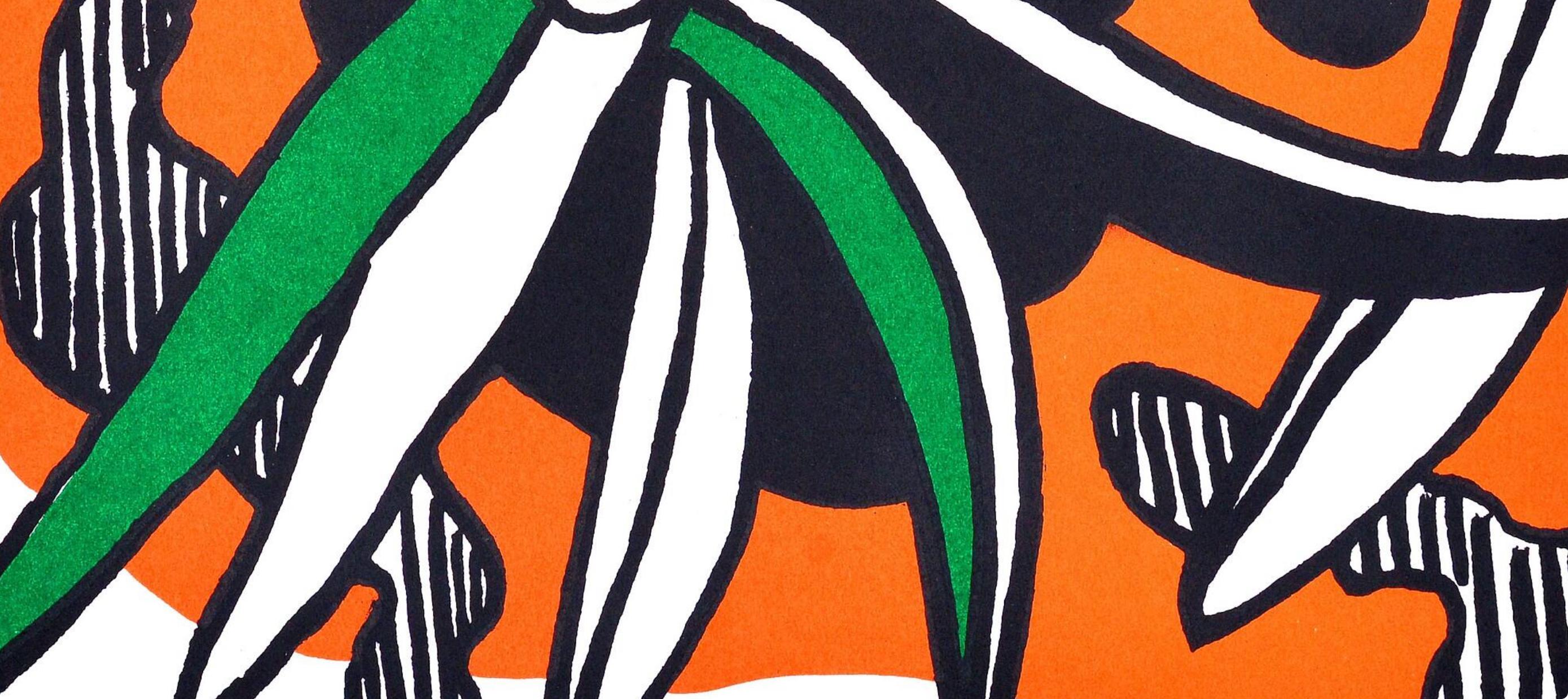 Léger, La Fleur (Saphire 120), Société internationale d'art XXe siècle (after) - Black Landscape Print by Fernand Léger