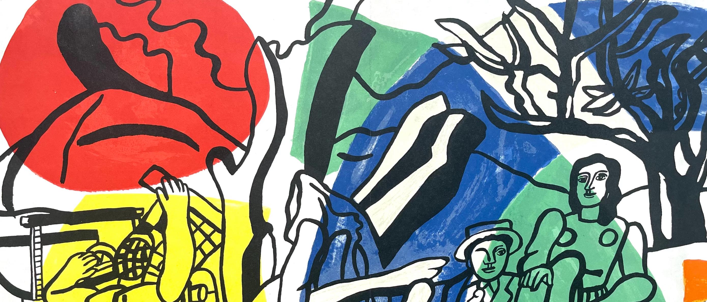 Léger, La partie de campagne, Derrière le miroir (après) - Moderne Print par Fernand Léger