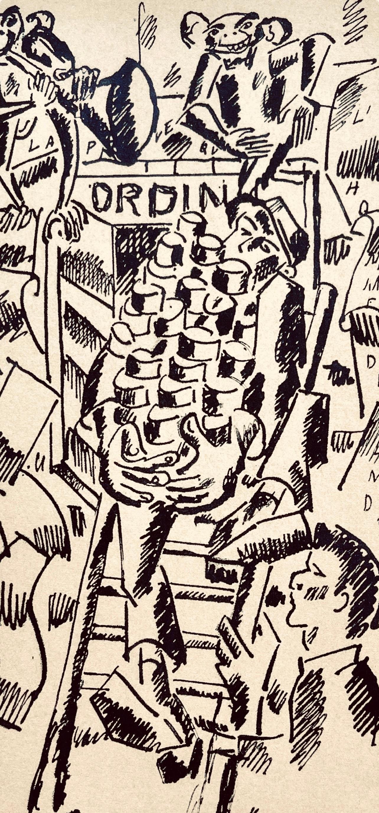 Léger, La Preuve que l'Homme Descend du Singe, Dessins de Guerre 1915-16 (after) - Print by Fernand Léger