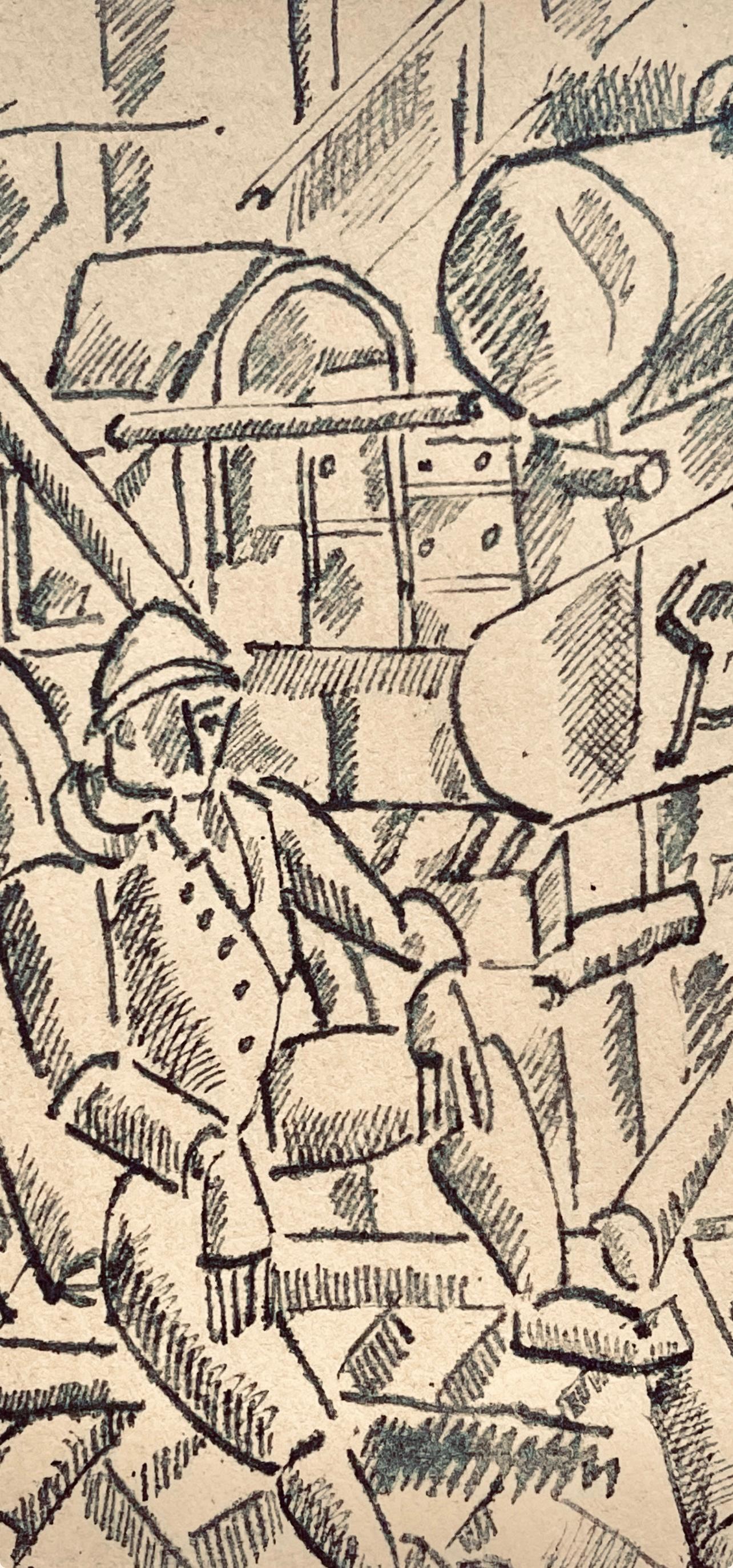 Léger, Le 100 de Marine, Dessins de Guerre 1915-16 (after) - Cubist Print by Fernand Léger