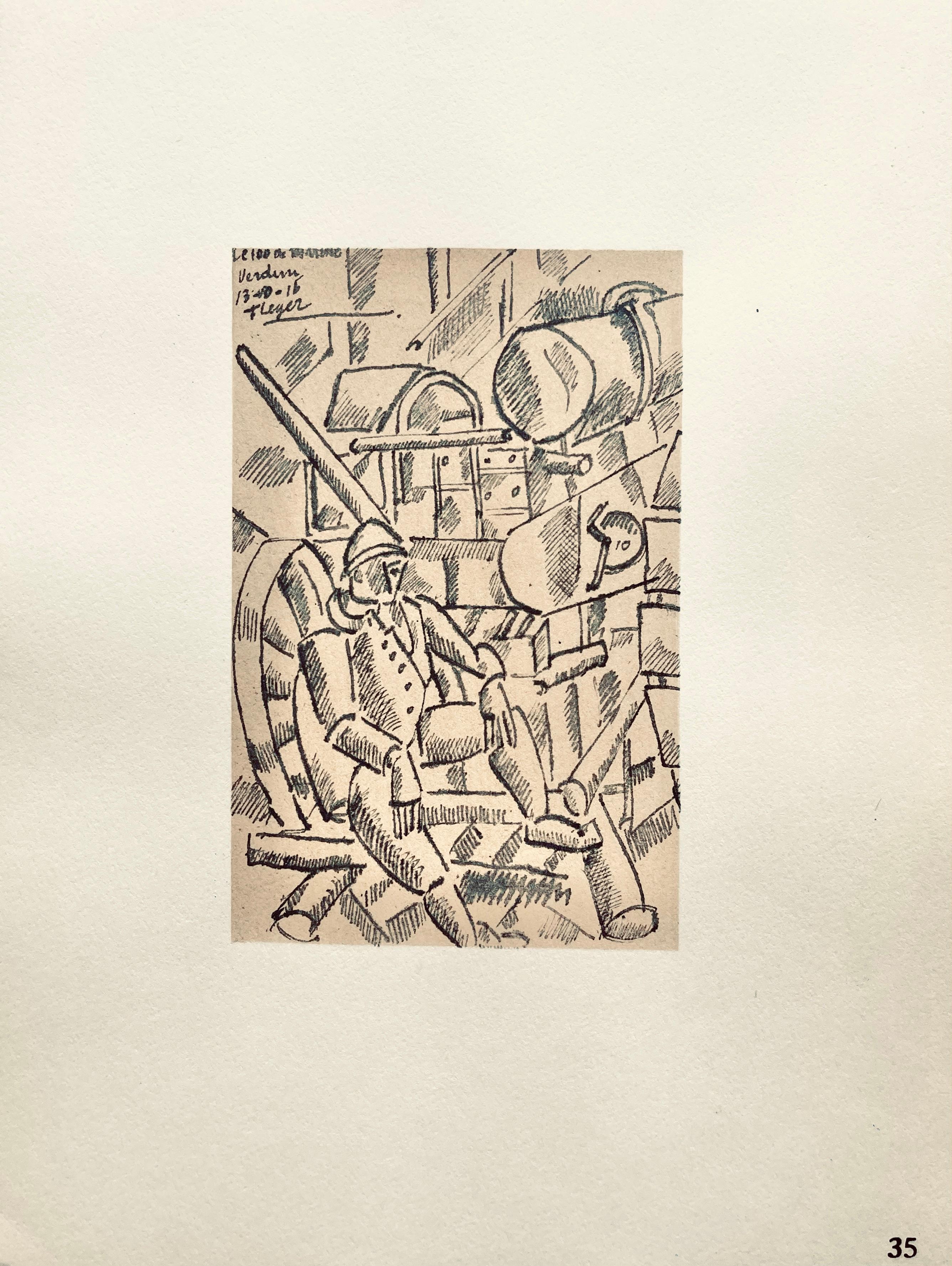 Lithograph, stencil on vélin paper. Paper Size: 10 x 7.75 inches. Inscription: Signed in the plate and unnumbered, as issued. Notes: From the folio, Fernand Léger, Dessins de Guerre 1915-16, 1956. Published by Berggruen et Cie, Paris; printed by