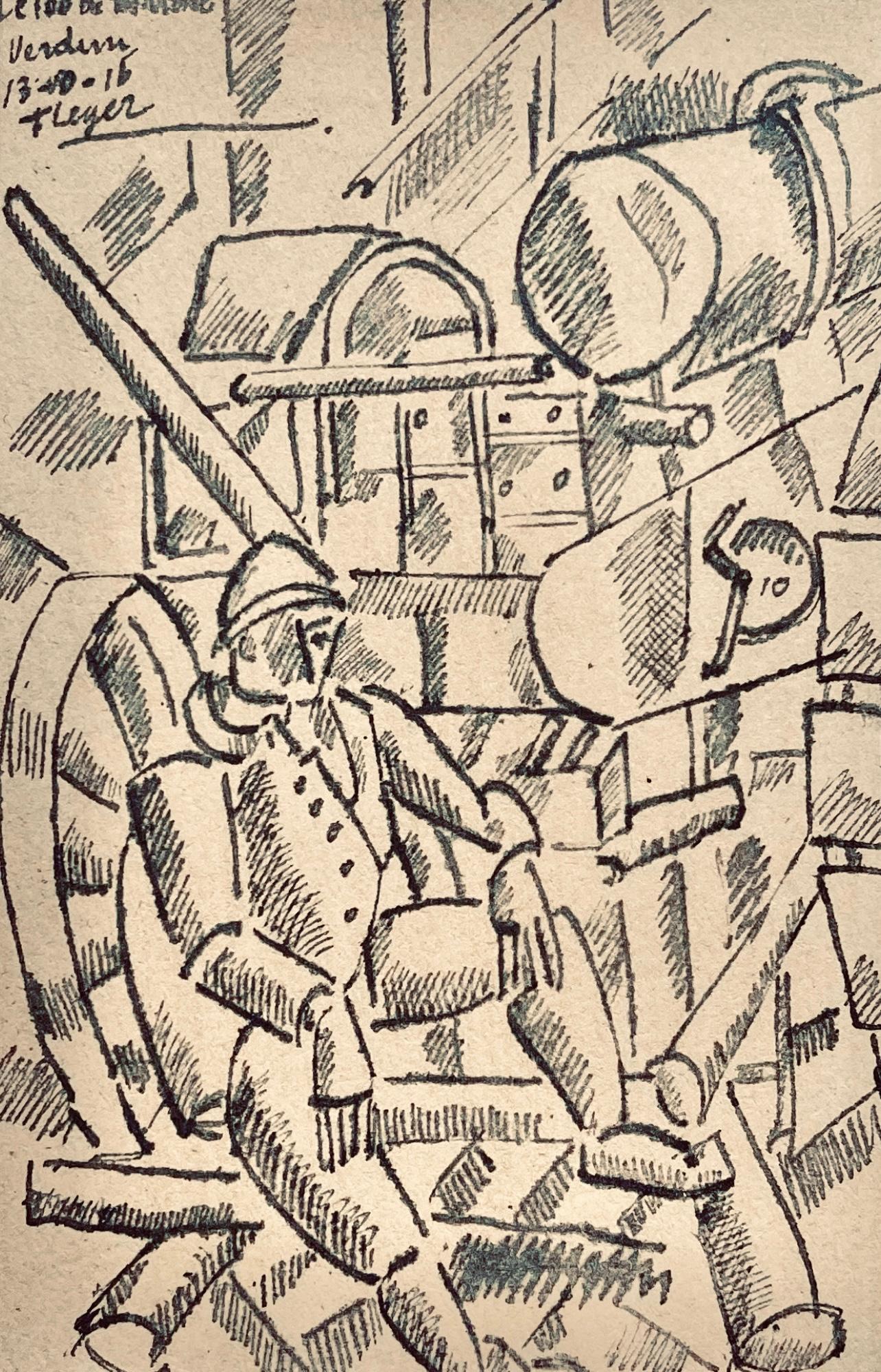 Fernand Léger Figurative Print - Léger, Le 100 de Marine, Dessins de Guerre 1915-16 (after)