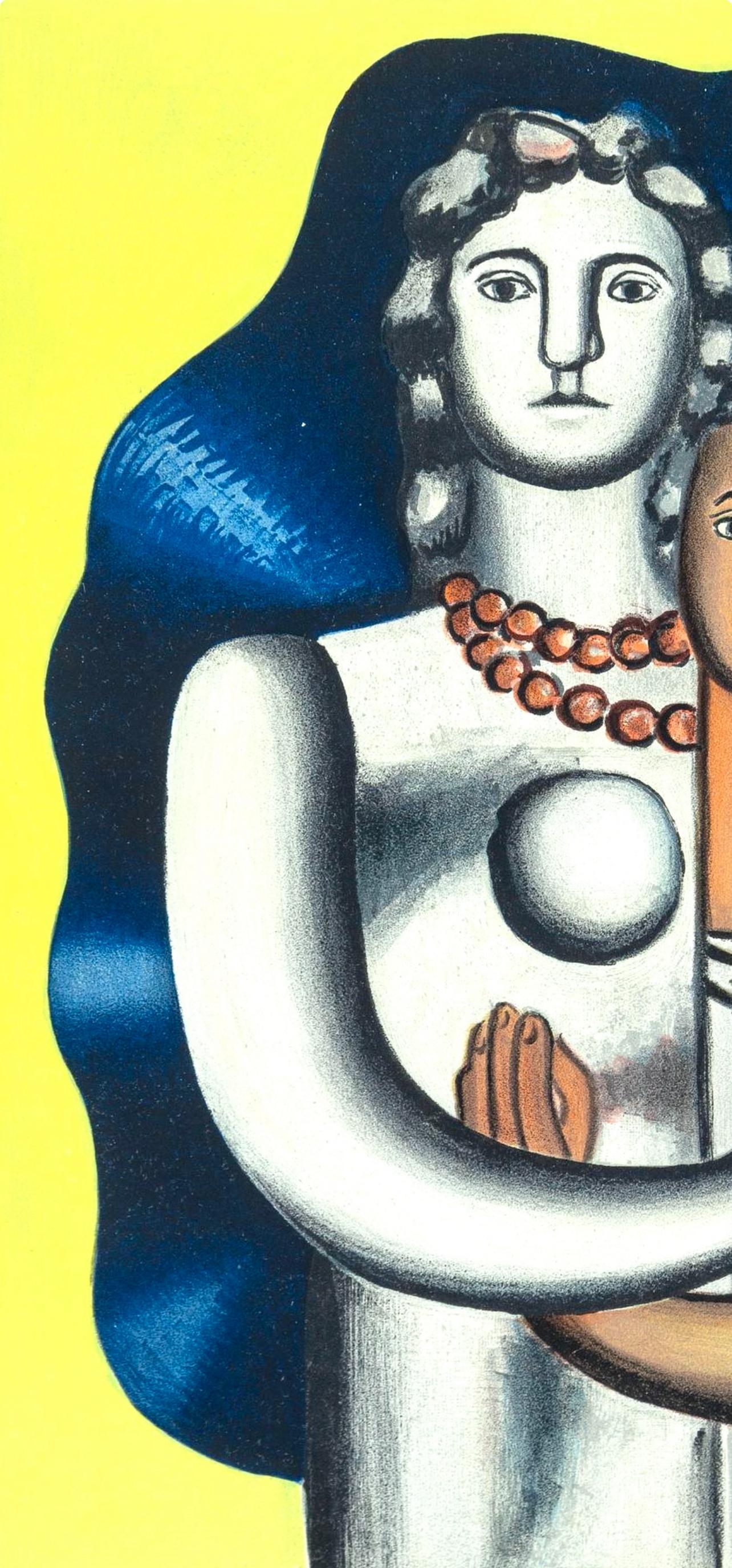 Léger, Le deux figures, Derrière le miroir (después) - Print Cubista de Fernand Léger
