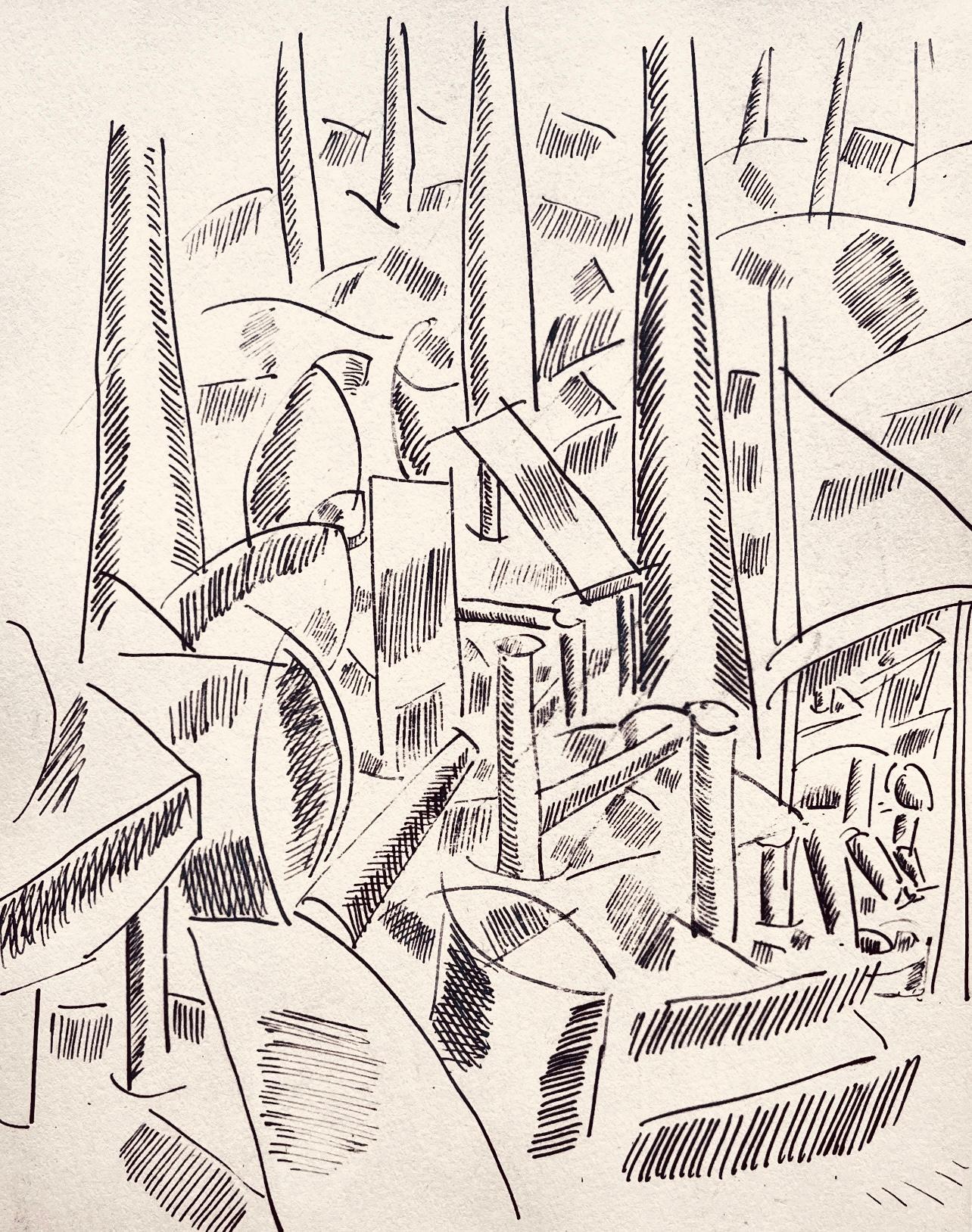 Fernand Léger Landscape Print - Léger, Le Sapeur, Dessins de Guerre 1915-16 (after)
