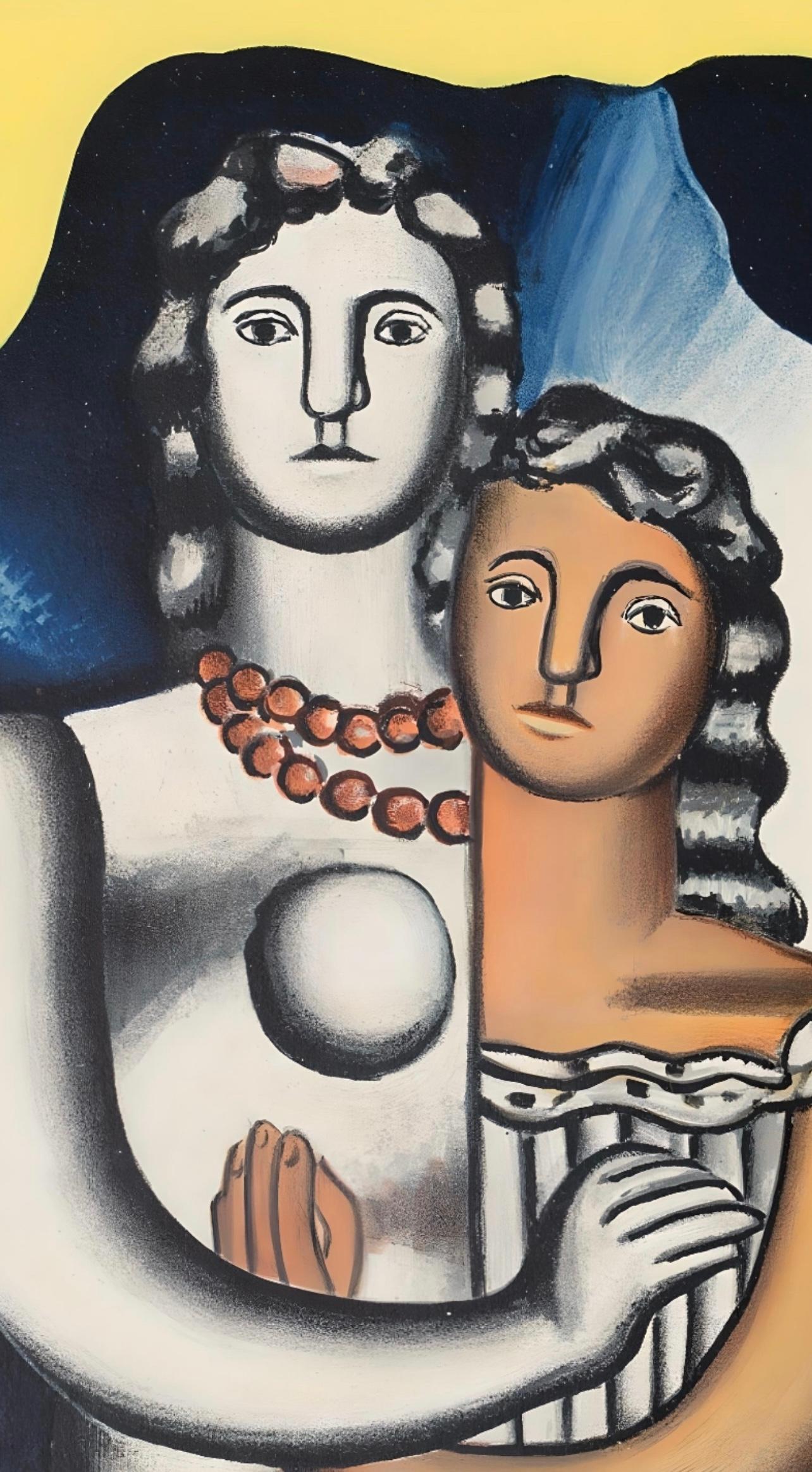 Léger, Les deux figures, Derrière le miroir (after) - Print by Fernand Léger