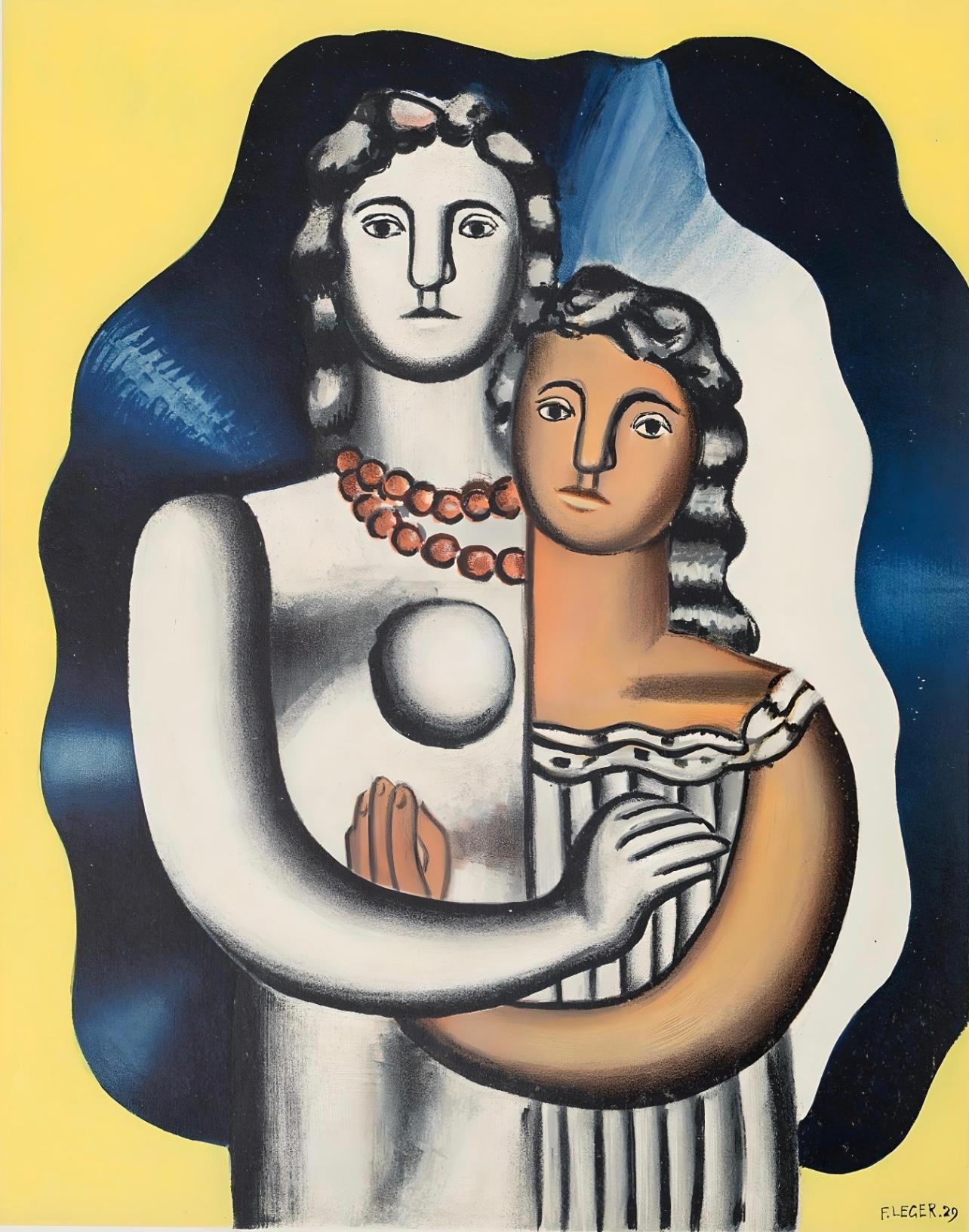 Fernand Léger Figurative Print - Léger, Les deux figures, Derrière le miroir (after)