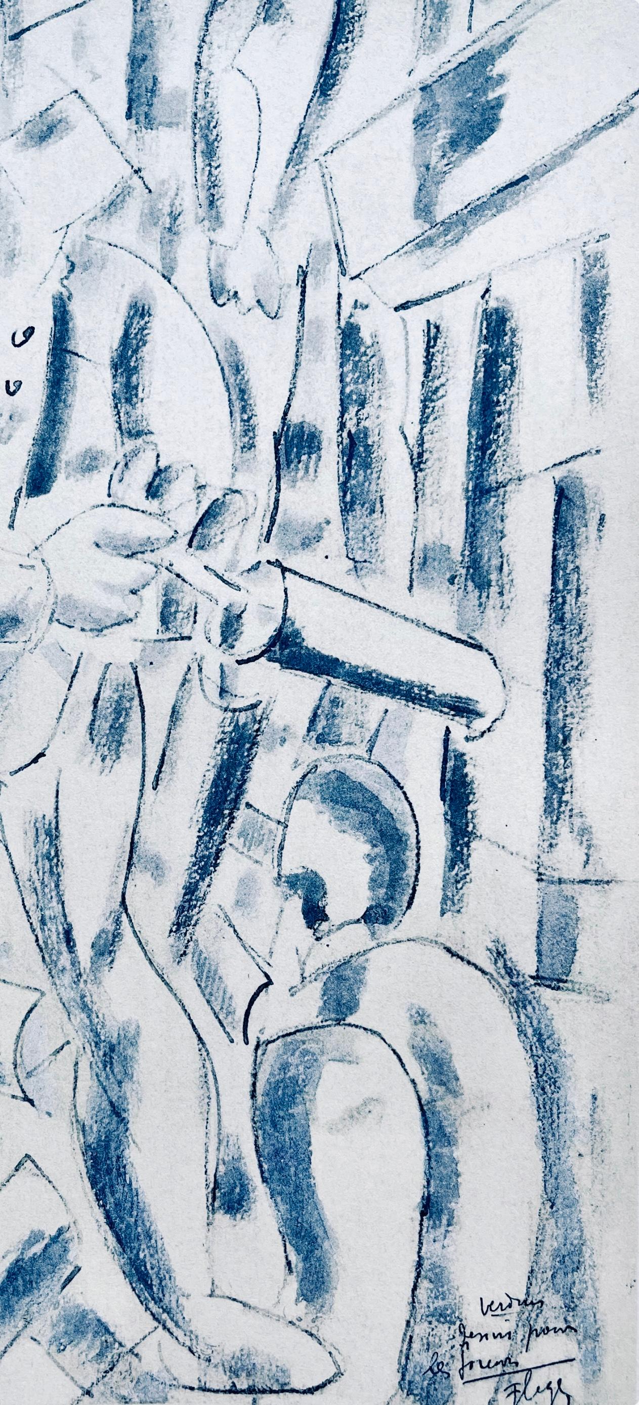Léger, Les Foreurs, Dessins de Guerre 1915-16 (after) - Cubist Print by Fernand Léger