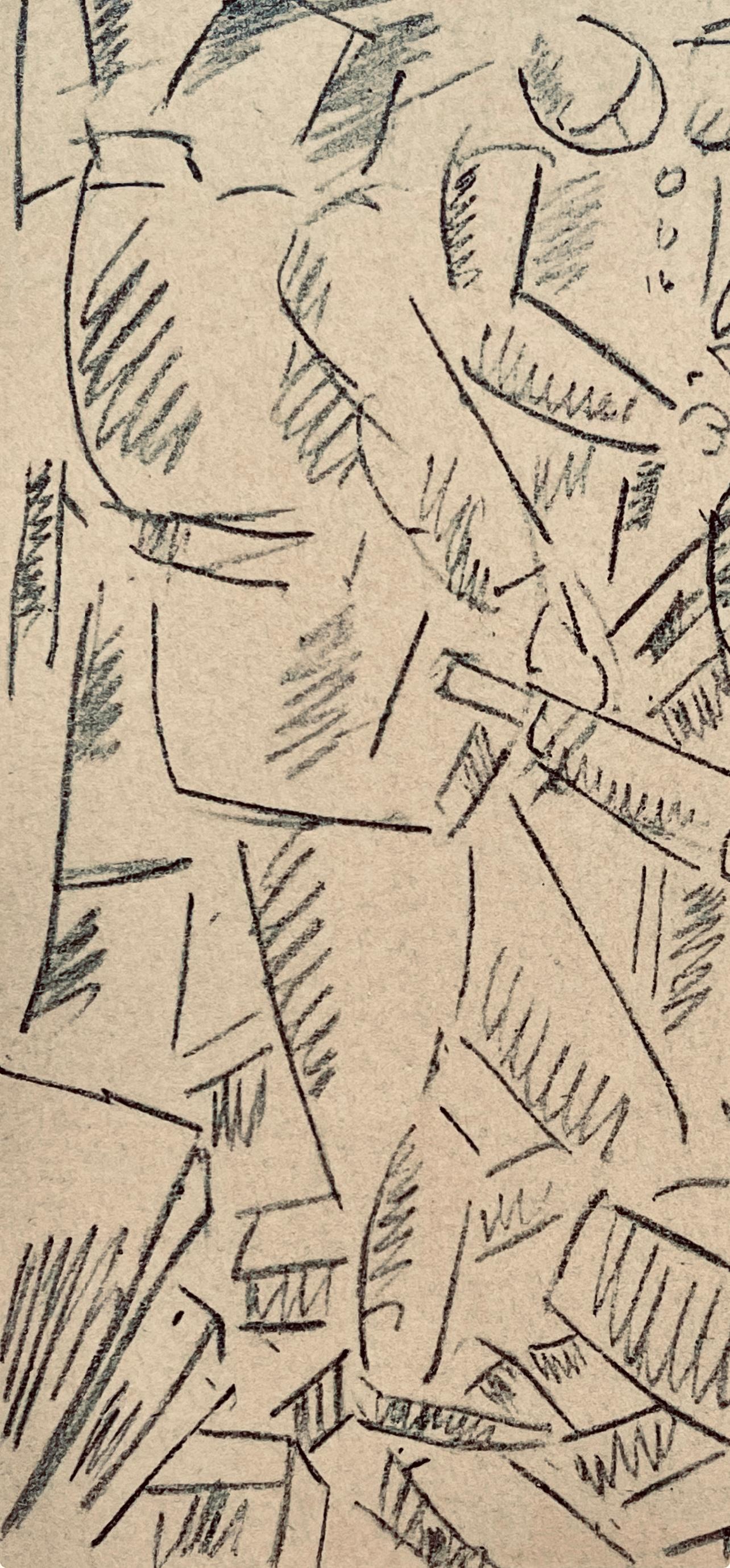 Léger, Les Foreurs, Dessins de Guerre 1915-16 (after) - Beige Figurative Print by Fernand Léger