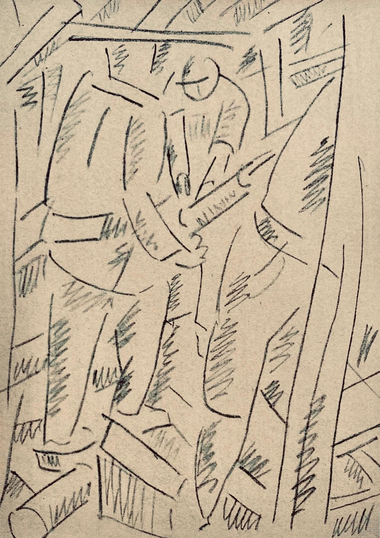 Fernand Léger Landscape Print - Léger, Les Foreurs, Dessins de Guerre 1915-16 (after)