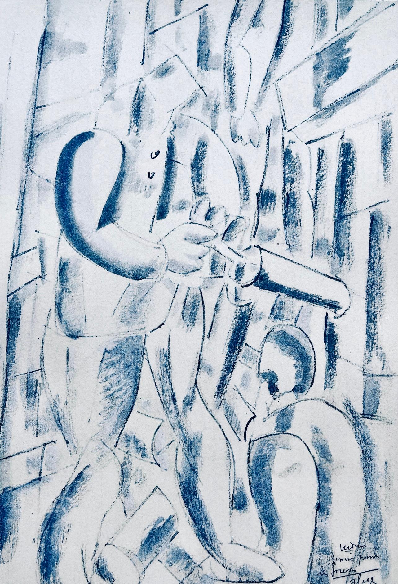 Fernand Léger Landscape Print - Léger, Les Foreurs, Dessins de Guerre 1915-16 (after)