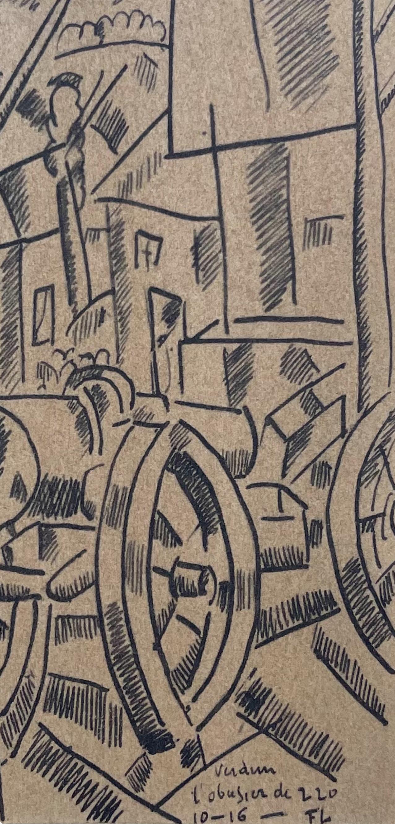 Léger, L'obusier De 220, Fernand Léger: Dessins de Guerre (after) For Sale 2