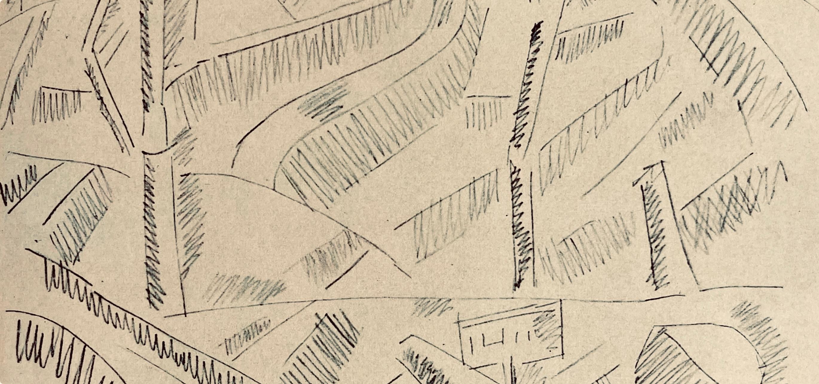 Léger, Paysage à Verdun, Dessins de Guerre 1915-16 (after) - Cubist Print by Fernand Léger