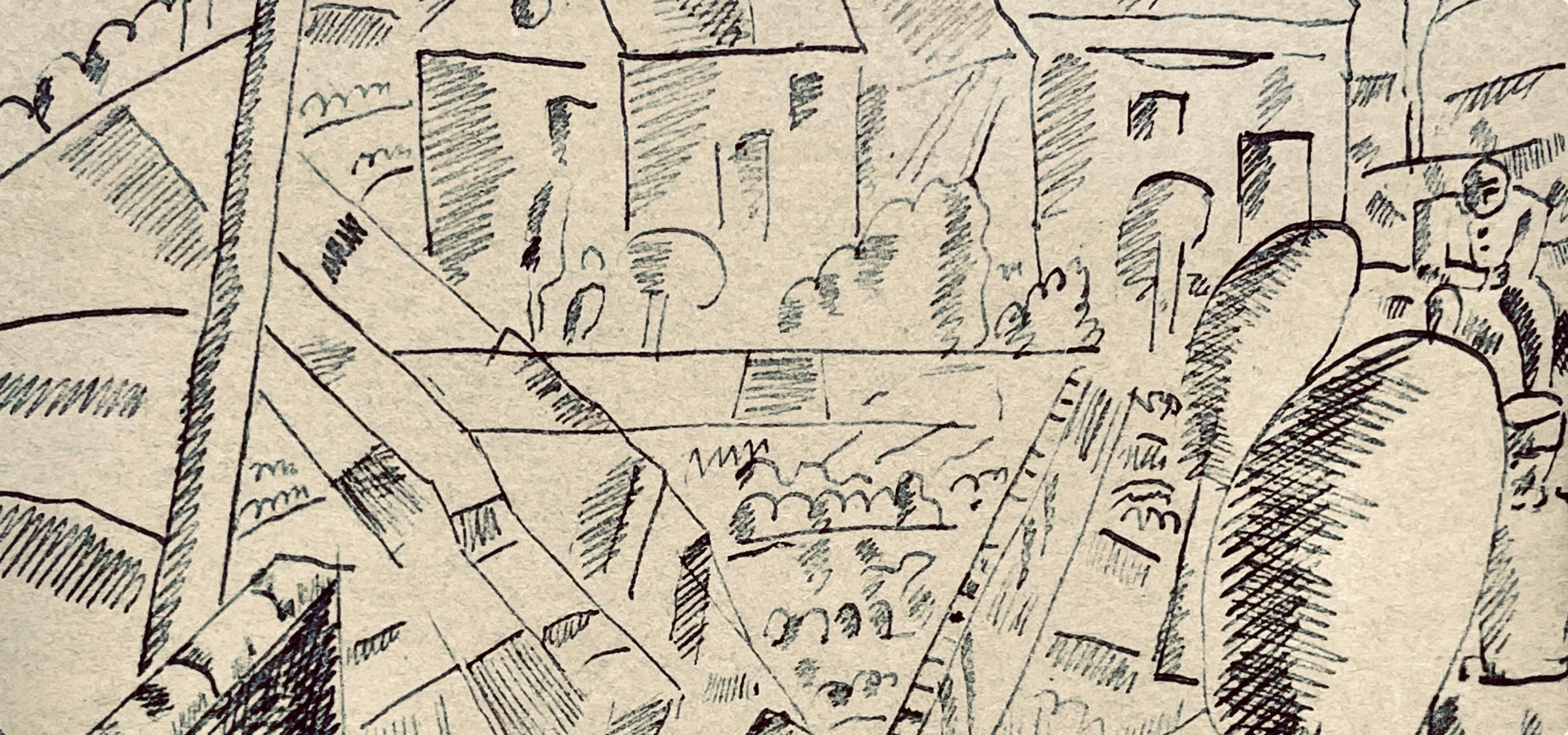 Léger, Paysage en Argonne, Dessins de Guerre 1915-16 (after) - Cubist Print by Fernand Léger