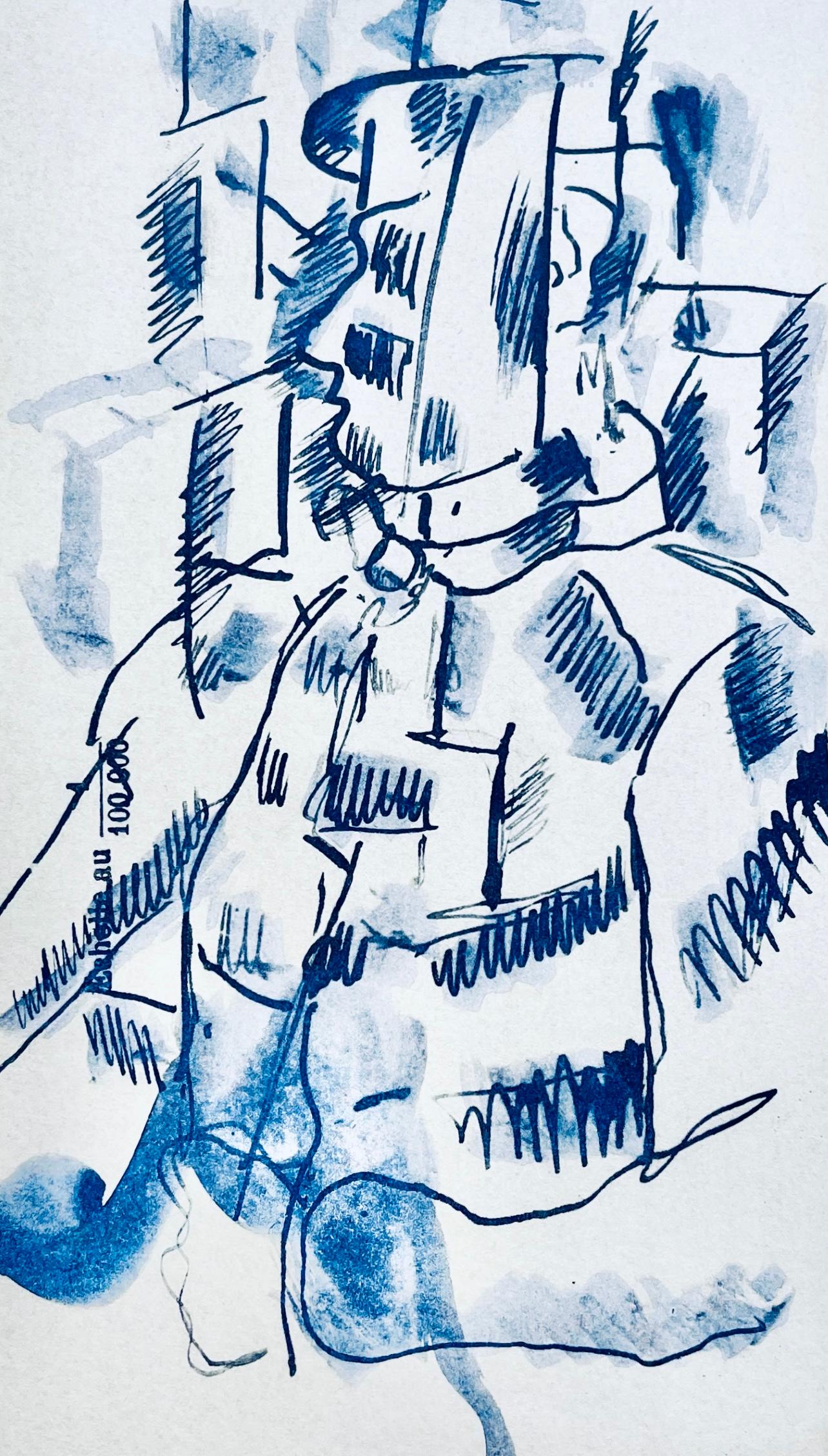 Fernand Léger Figurative Print - Léger, Soldat blessé, Dessins de Guerre 1915-16 (after)