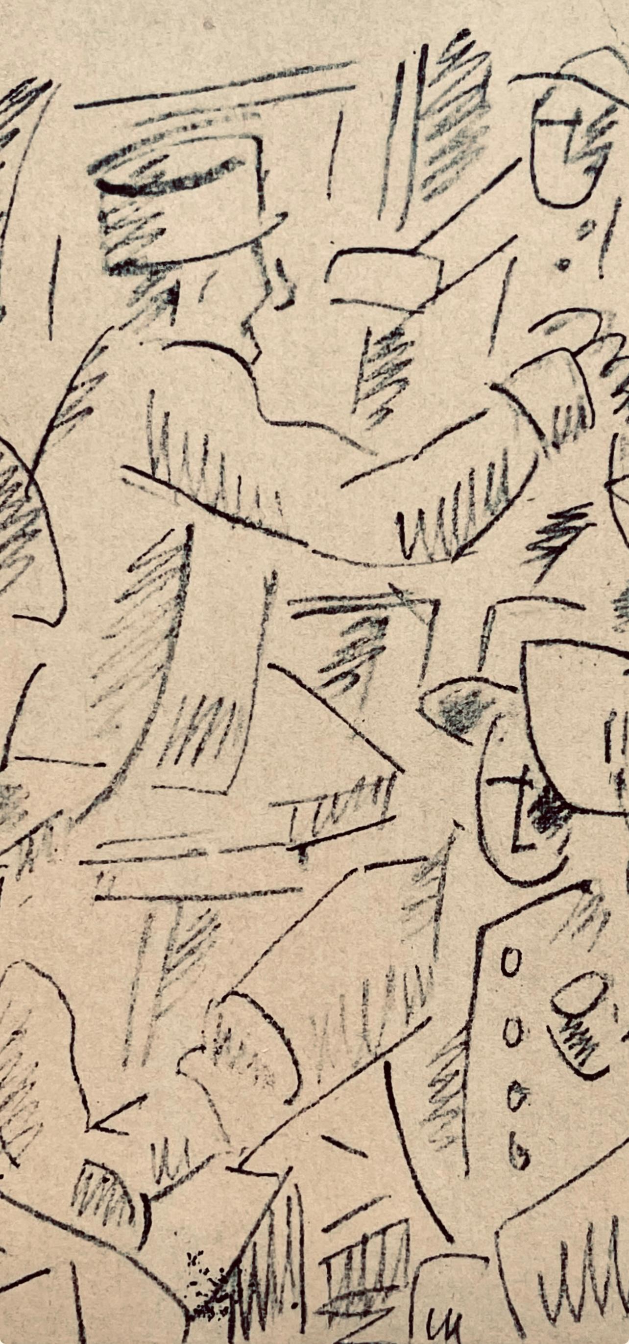 Léger, Soldats au repos, Dessins de Guerre 1915-16 (after) - Cubist Print by Fernand Léger