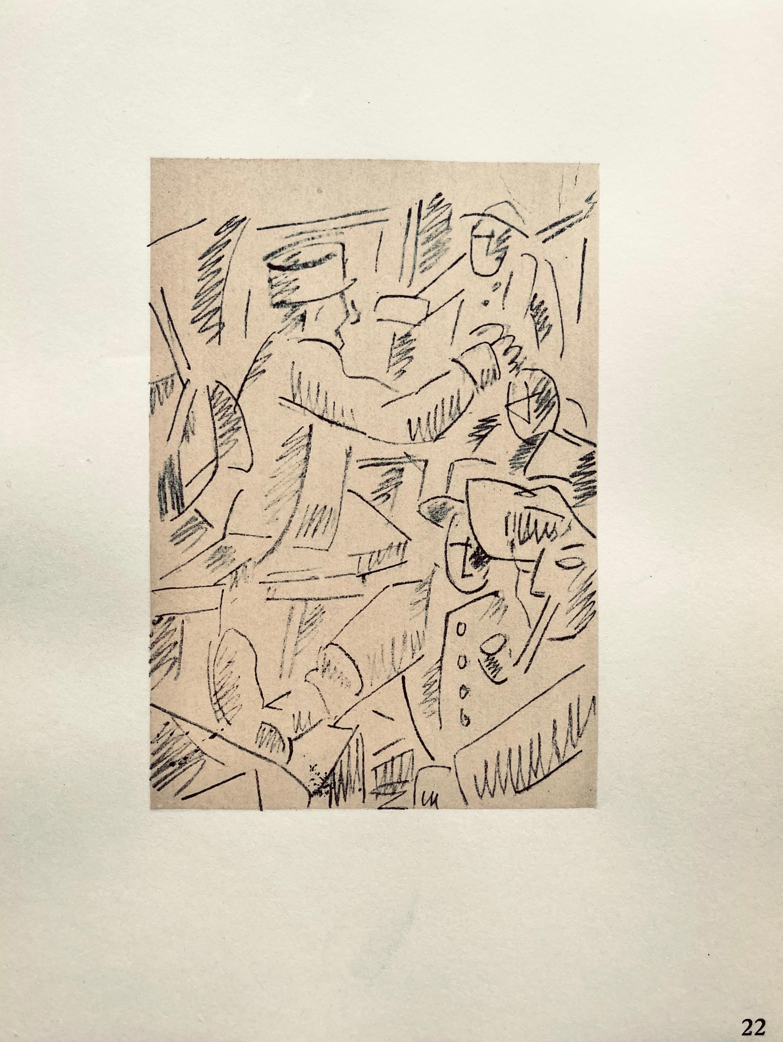 Lithograph, stencil on vélin paper. Paper Size: 10 x 7.75 inches. Inscription: Unsigned and unnumbered, as issued. Notes: From the folio, Fernand Léger, Dessins de Guerre 1915-16, 1956. Published by Berggruen et Cie, Paris; printed by Atelier Daniel