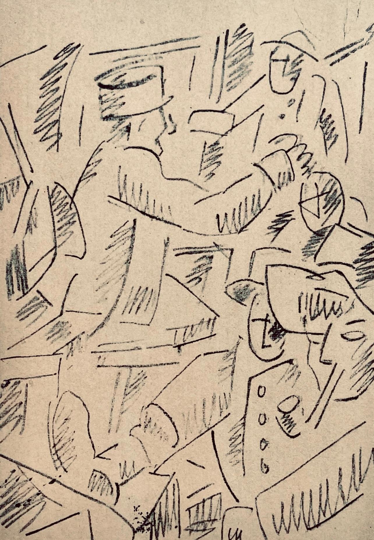 Fernand Léger Landscape Print - Léger, Soldats au repos, Dessins de Guerre 1915-16 (after)