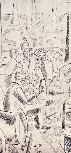 Fernand Leger, Soldiers in a Shelter, from War Drawings 1915-16 (after)