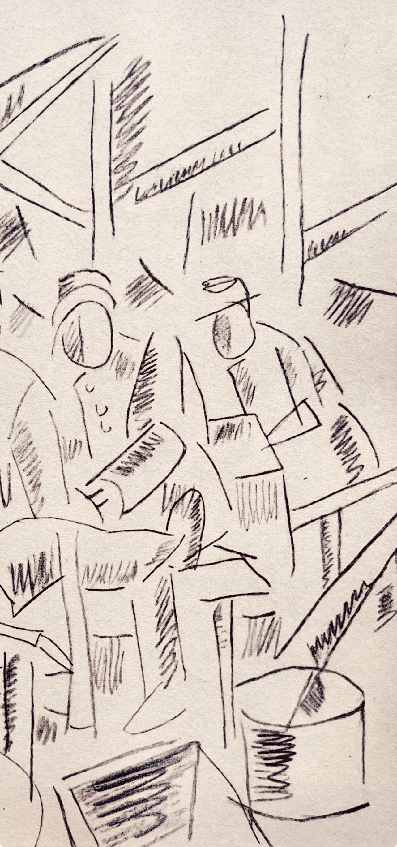 Léger, Soldats dans un abri, Dessins de Guerre 1915-16 (after) - Print by Fernand Léger