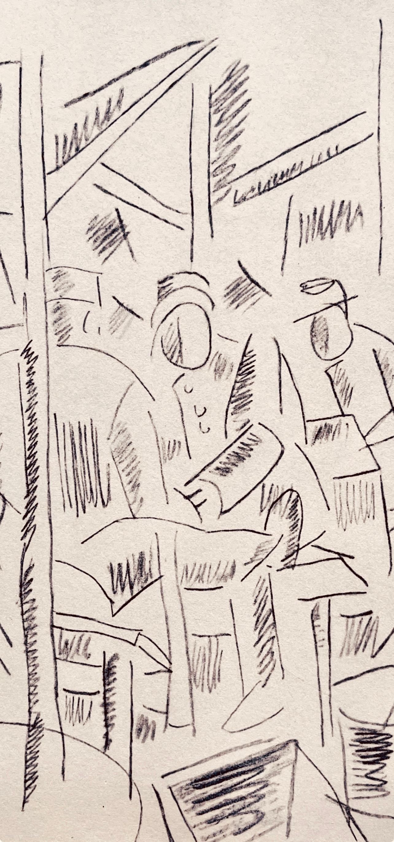Léger, Soldats dans un abri, Dessins de Guerre 1915-16 (after) - Cubist Print by Fernand Léger