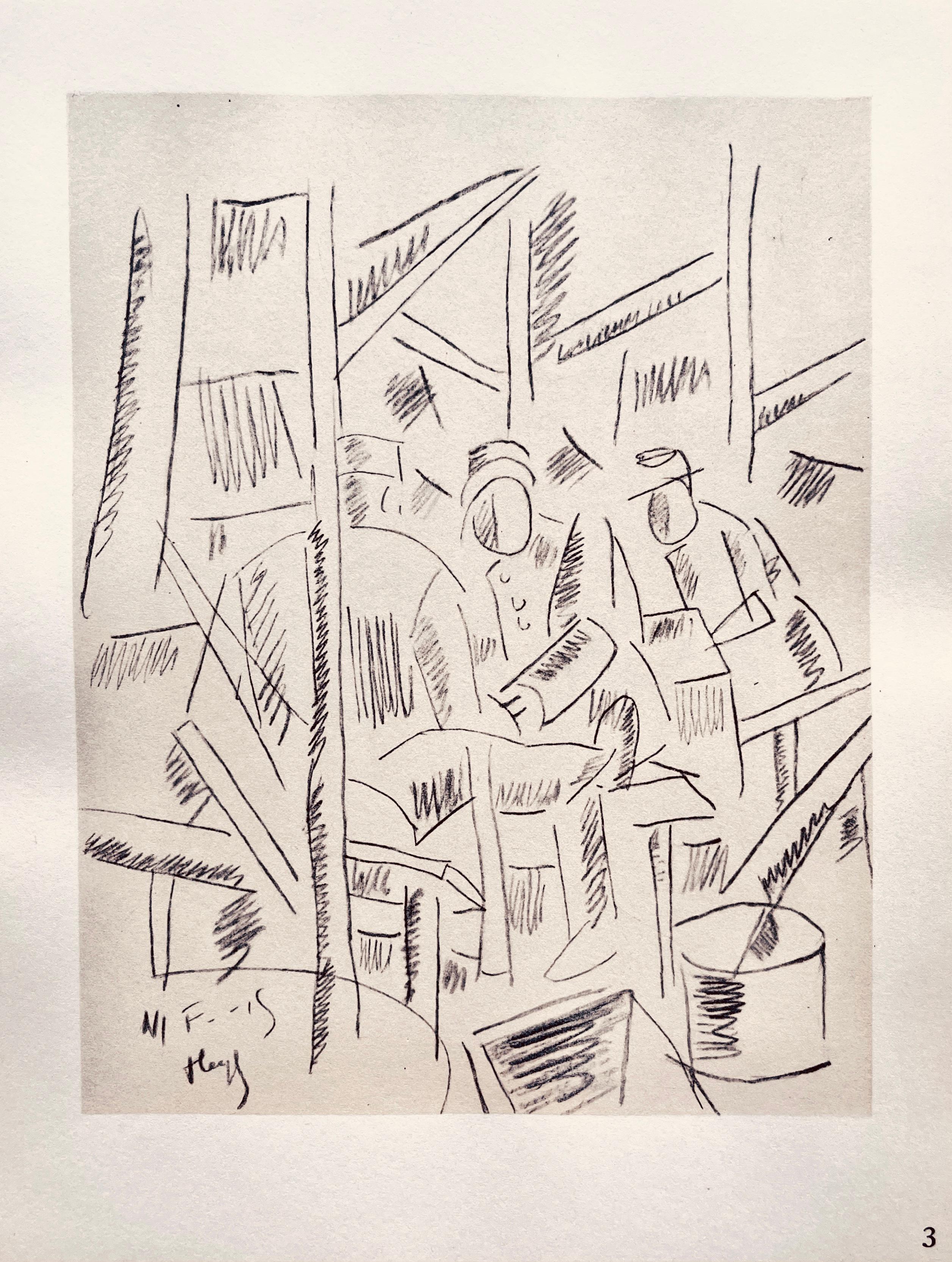 Lithograph, stencil on vélin paper. Paper Size: 10 x 7.75 inches. Inscription: Signed in the plate and unnumbered, as issued. Notes: From the folio, Fernand Léger, Dessins de Guerre 1915-16, 1956. Published by Berggruen et Cie, Paris; printed by
