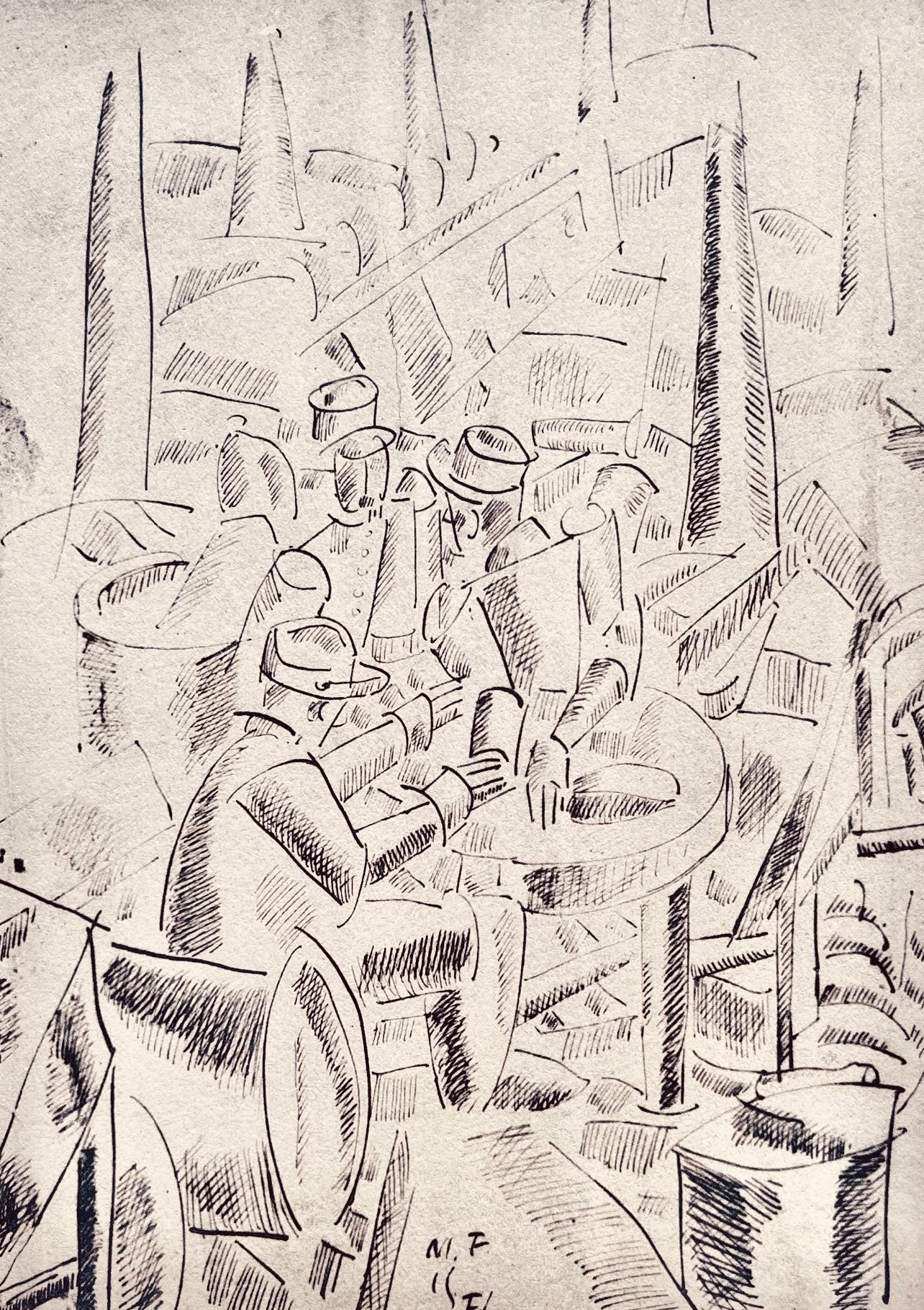 Fernand Léger Landscape Print - Léger, Soldats dans un abri, Dessins de Guerre 1915-16 (after)
