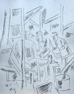 Vintage Léger, Soldats dans un Abri, Fernand Léger: Dessins de Guerre (after)