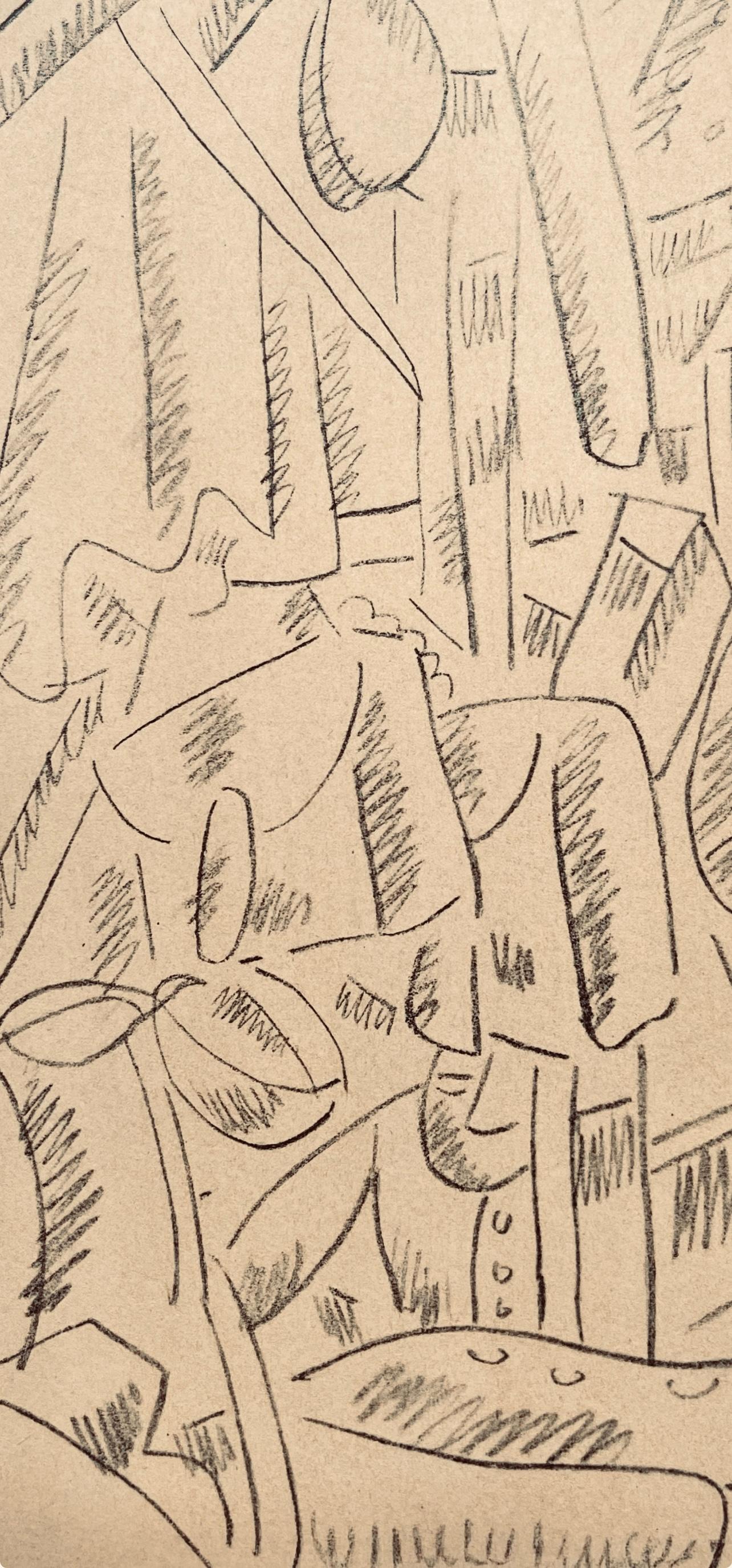 Léger, Soldats dans une maison en ruines, Dessins de Guerre 1915-16 (after) - Cubist Print by Fernand Léger