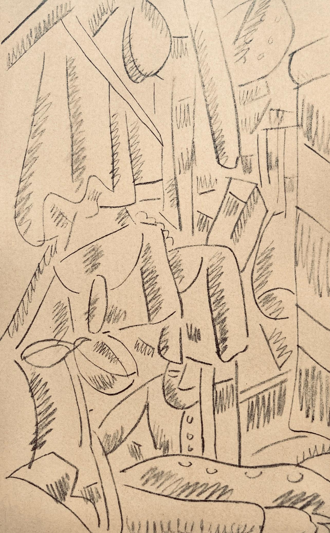 Fernand Léger Figurative Print - Léger, Soldats dans une maison en ruines, Dessins de Guerre 1915-16 (after)