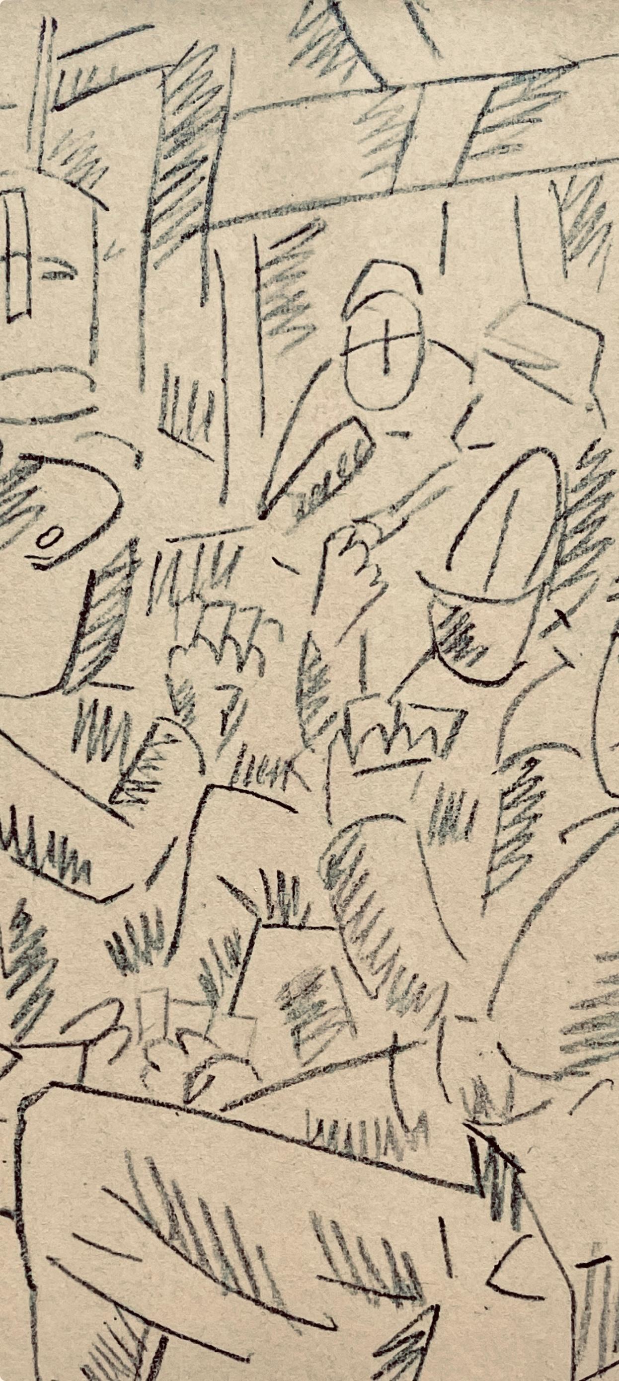 Léger, Soldats jouant aux cartes, Dessins de Guerre 1915-16 (after) - Cubist Print by Fernand Léger