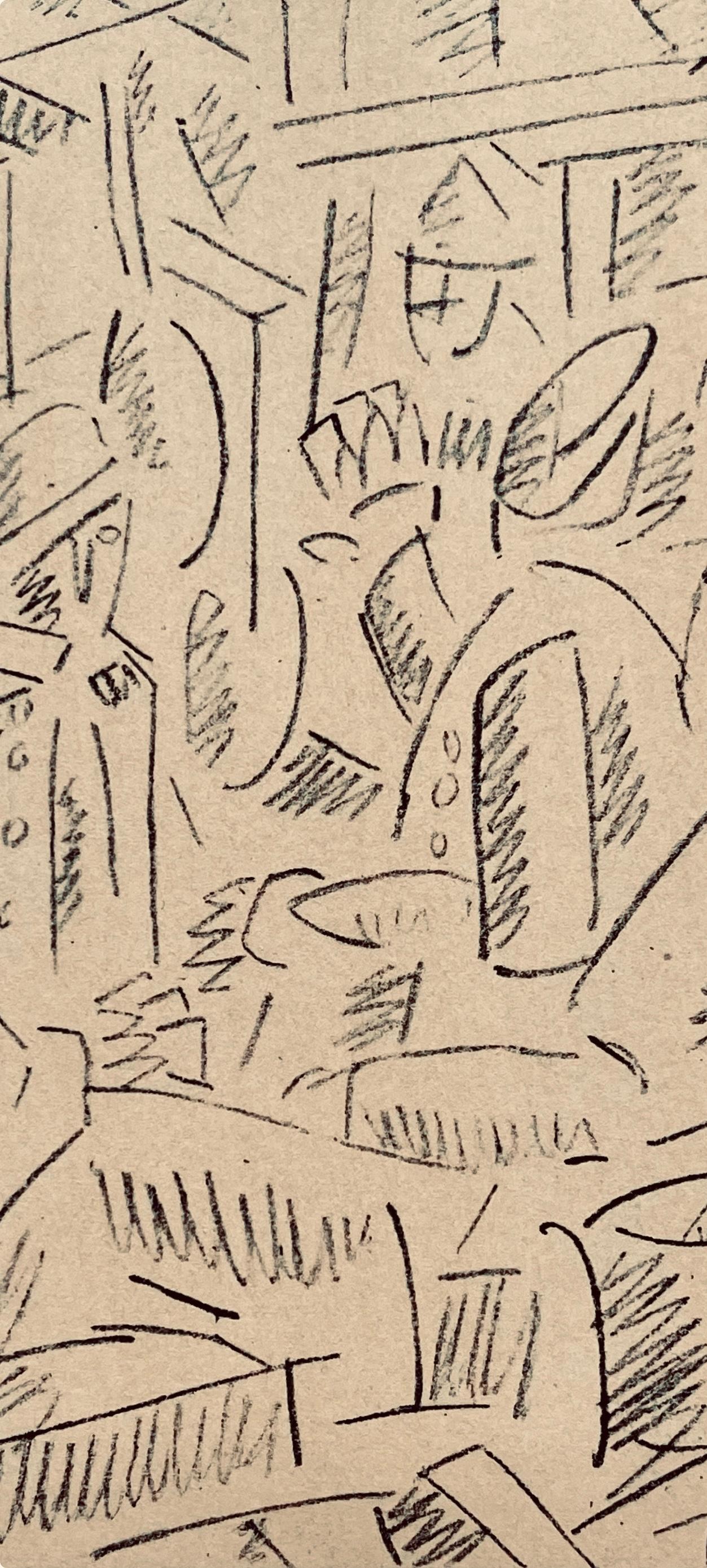 Léger, Soldats jouant aux cartes, Dessins de Guerre 1915-16 (after) - Cubist Print by Fernand Léger