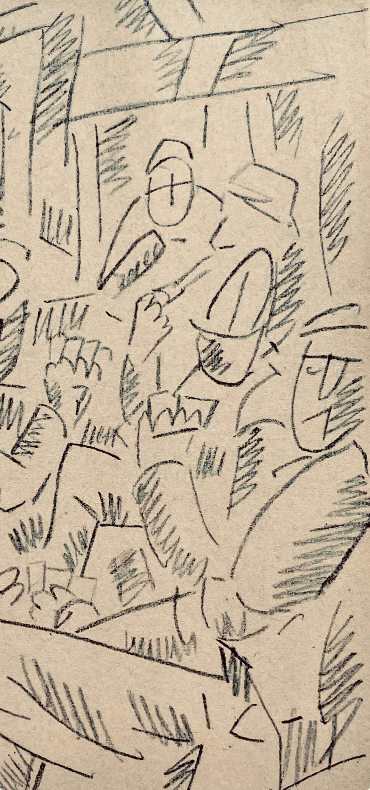 Léger, Soldats jouant aux cartes, Dessins de Guerre 1915-16 (after) - Beige Figurative Print by Fernand Léger