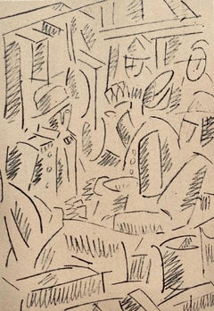 Léger, Soldats jouant aux cartes, Dessins de Guerre 1915-16 (after)