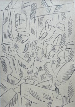 Vintage Léger, Soldats Jouant Aux Cartes, Fernand Léger: Dessins de Guerre (after)