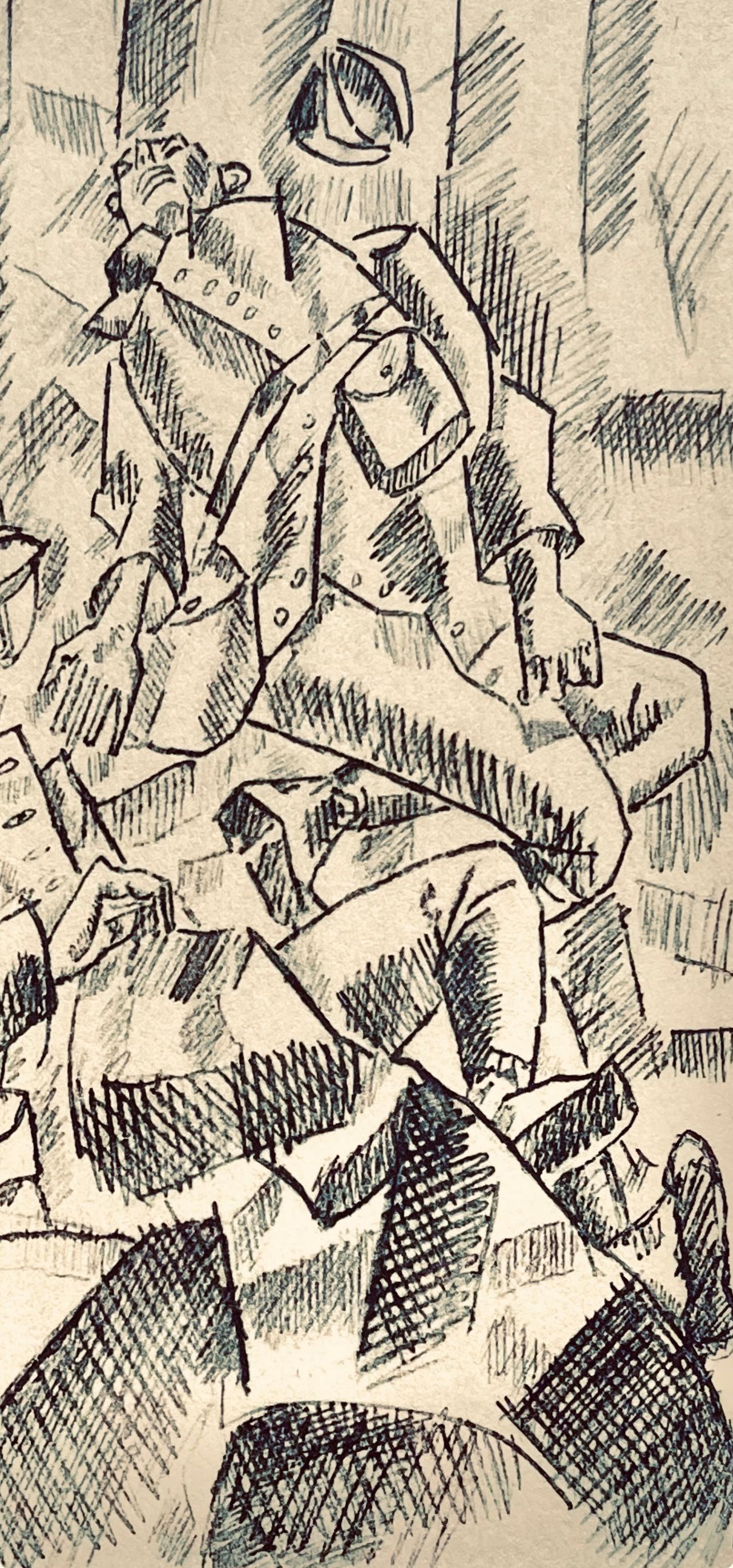 Léger, Sur la Route de Fleury: Les Deux Tués, Dessins de Guerre (after) - Print by Fernand Léger