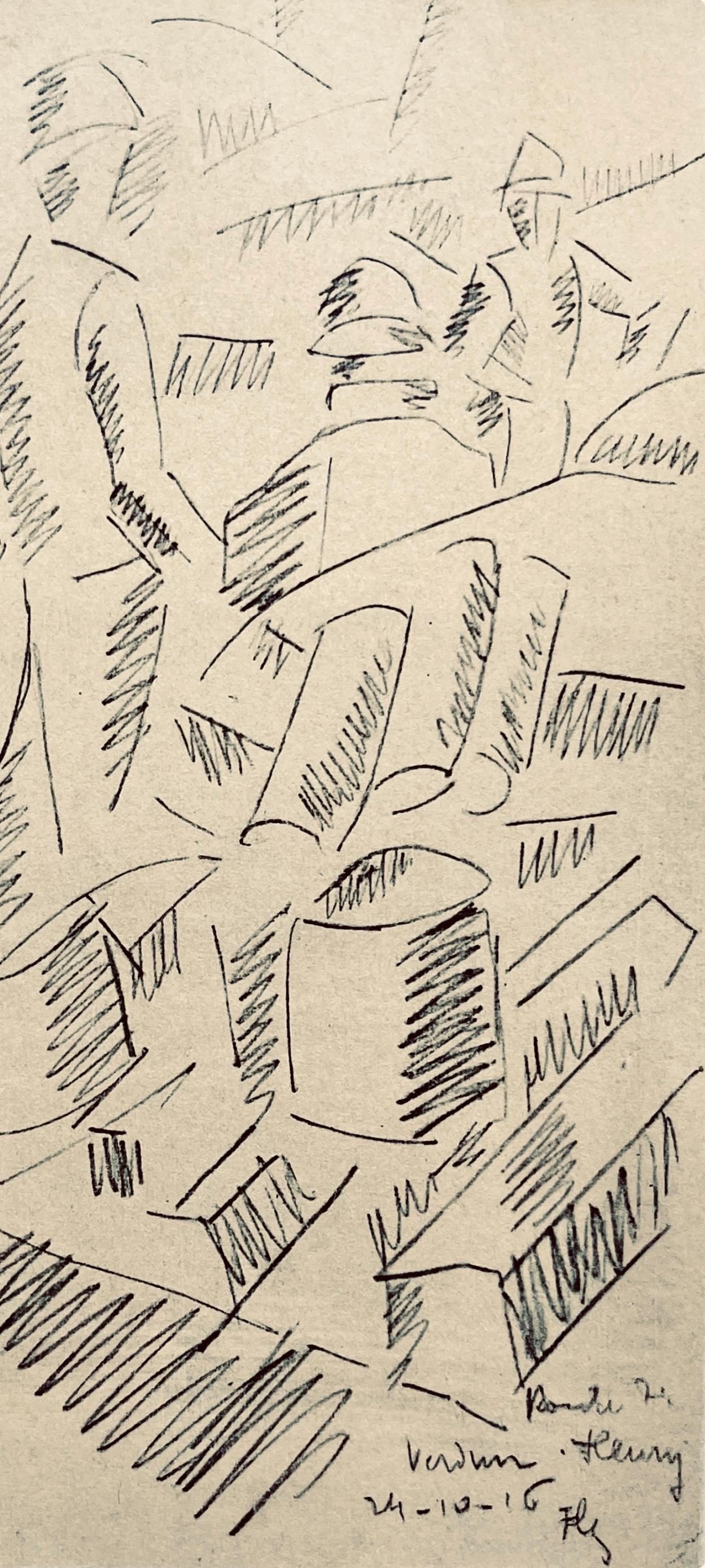Léger, Sur la Route de Fleury: Sapeurs au Travail, Dessins de Guerre (dopo) - Print di Fernand Léger