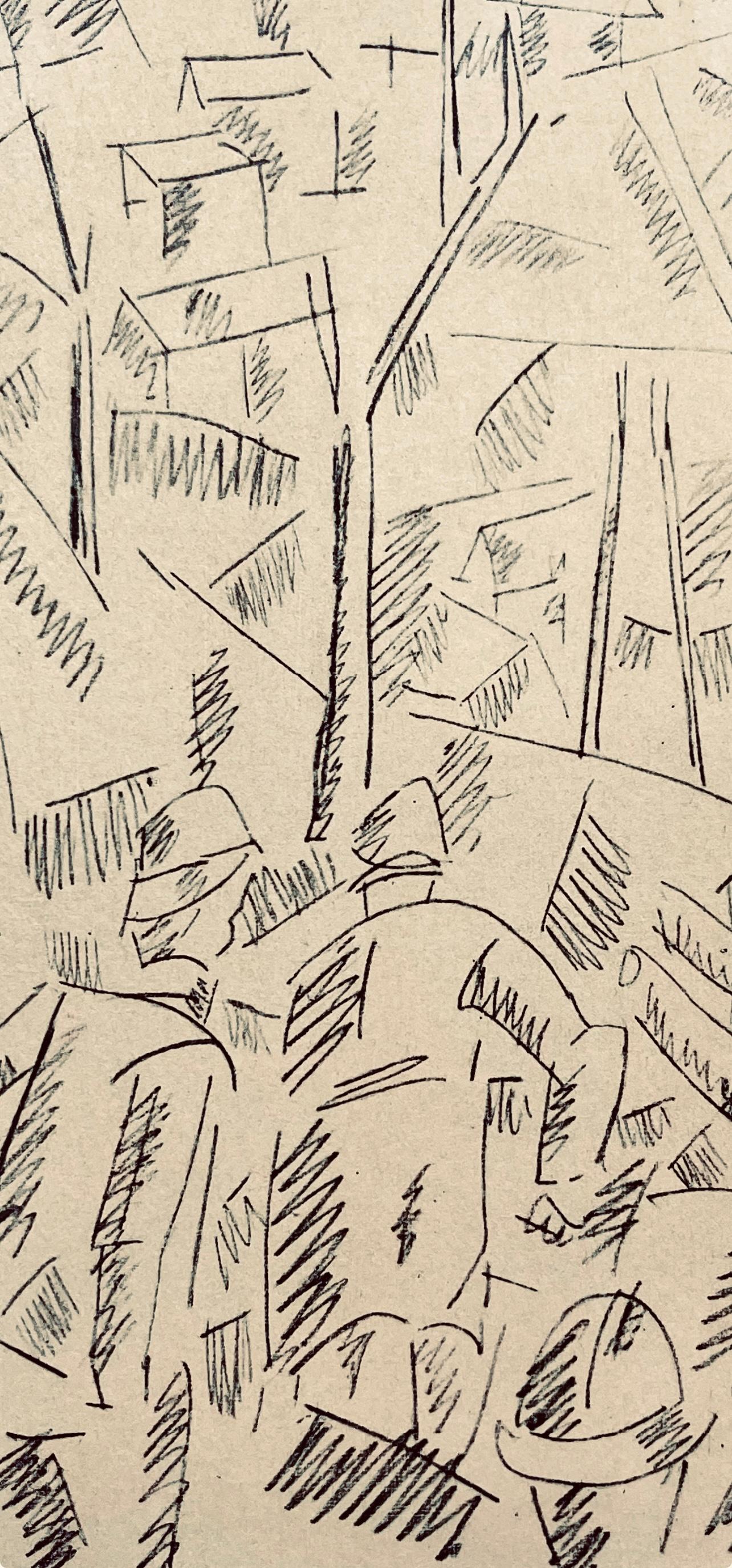 Léger, Sur la Route de Fleury: Sapeurs au Travail, Dessins de Guerre (after) - Print by Fernand Léger