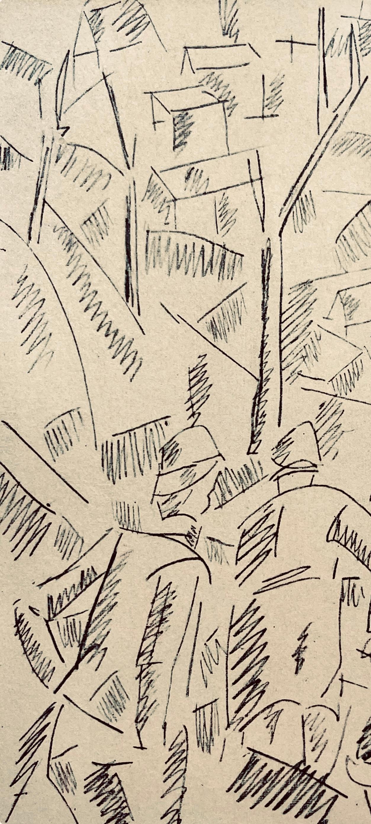 Léger, Sur la Route de Fleury: Sapeurs au Travail, Dessins de Guerre (after) - Cubist Print by Fernand Léger