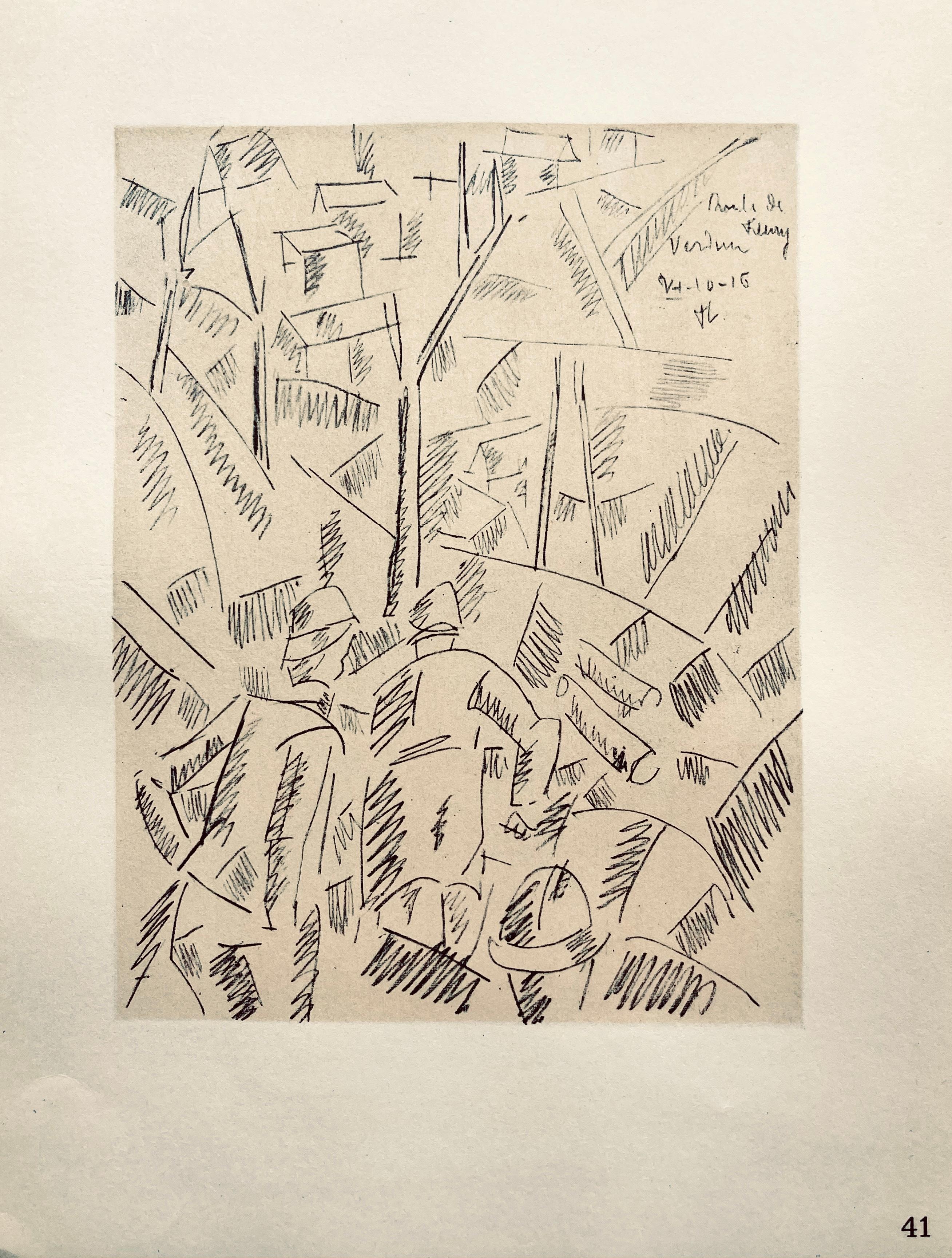 Lithograph, stencil on vélin paper. Paper Size: 10 x 7.75 inches. Inscription: Signed in the plate and unnumbered, as issued. Notes: From the folio, Fernand Léger, Dessins de Guerre 1915-16, 1956. Published by Berggruen et Cie, Paris; printed by