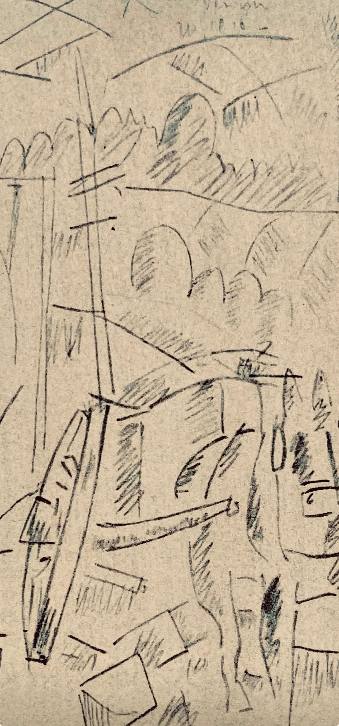 Léger, Sur la Route de Souville, Dessins de Guerre 1915-16 (after) - Cubist Print by Fernand Léger