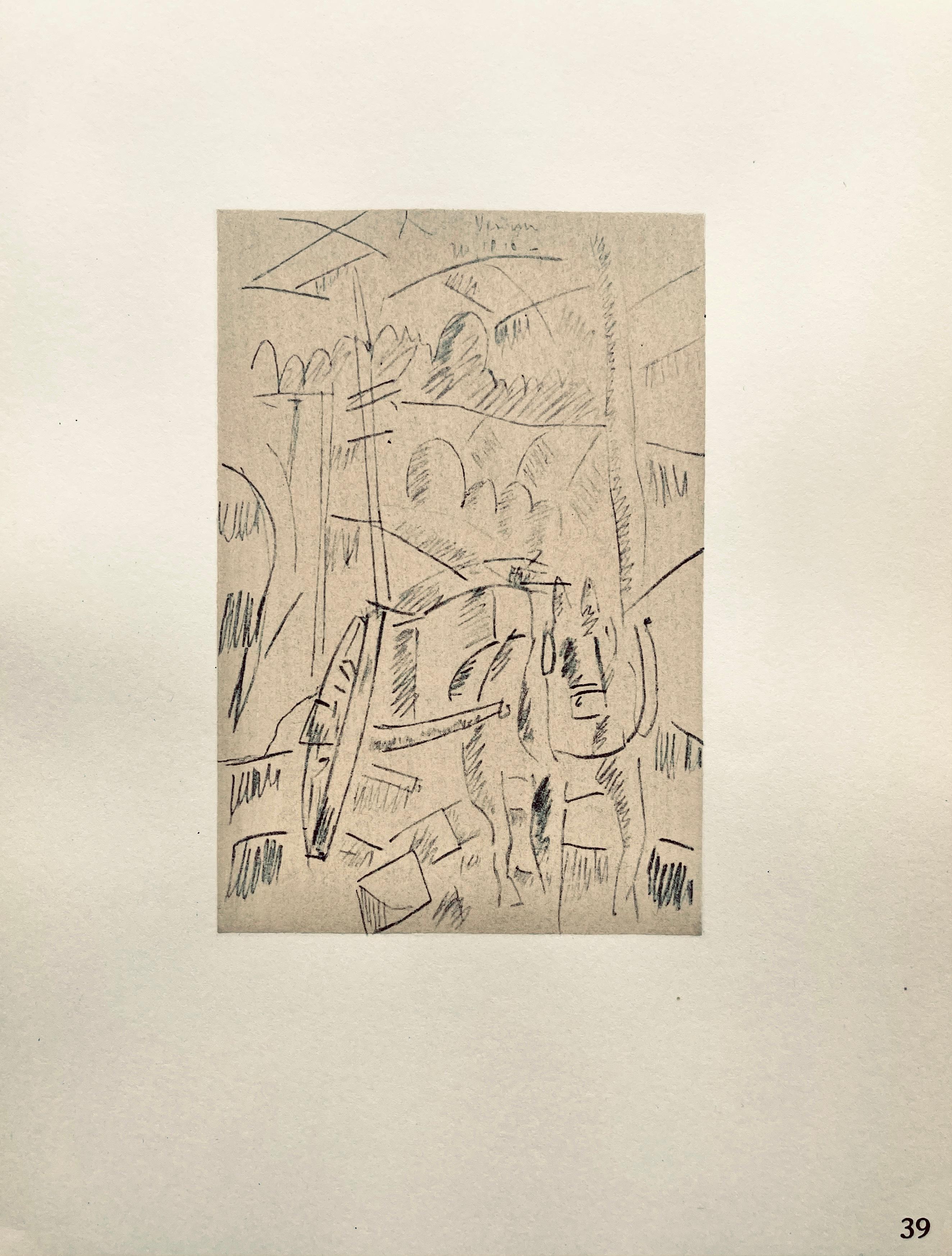Lithograph, stencil on vélin paper. Paper Size: 10 x 7.75 inches. Inscription: Unsigned and unnumbered, as issued. Notes: From the folio, Fernand Léger, Dessins de Guerre 1915-16, 1956. Published by Berggruen et Cie, Paris; printed by Atelier Daniel
