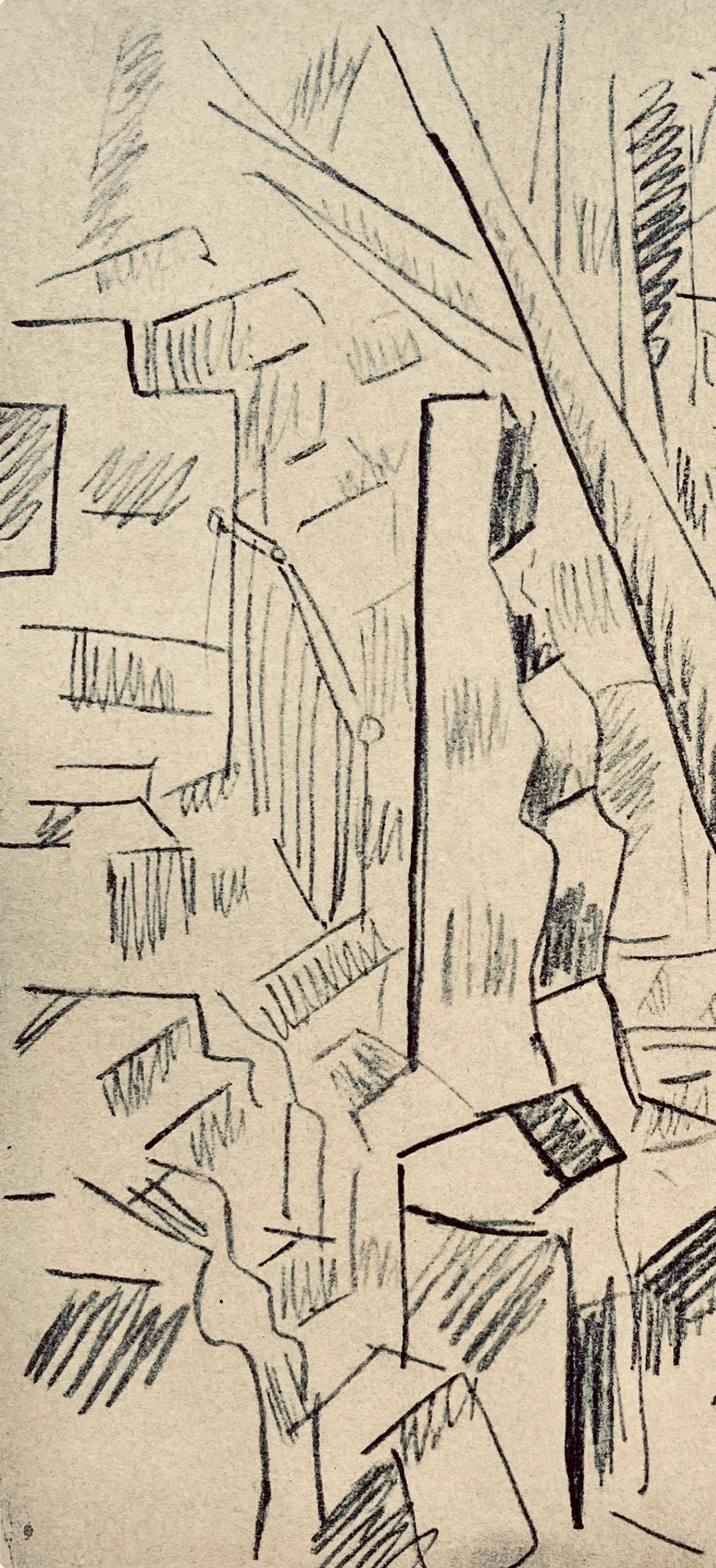 Léger, Verdun détruit, Dessins de Guerre 1915-16 (after) - Beige Figurative Print by Fernand Léger