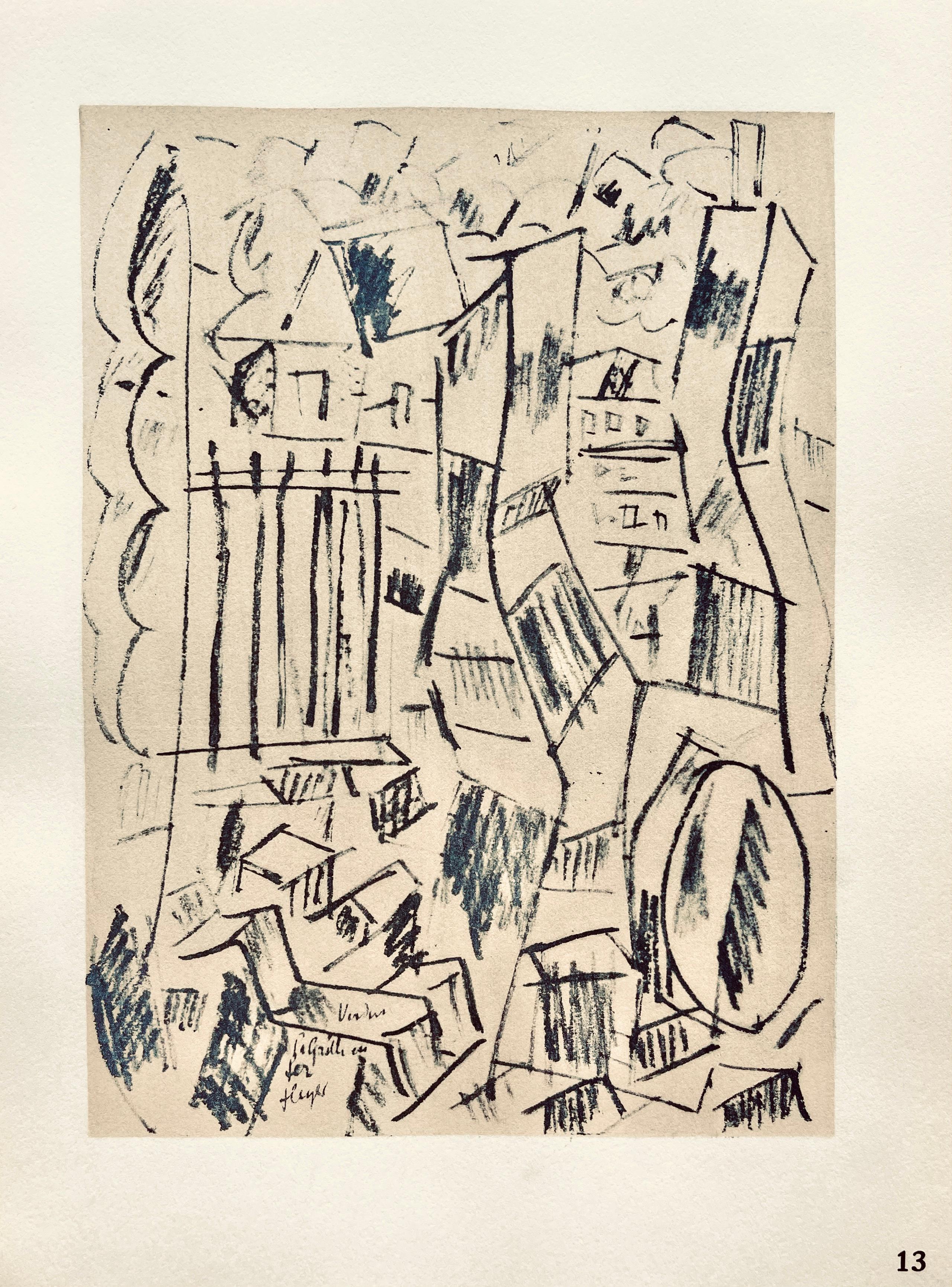 Lithograph, stencil on vélin paper. Paper Size: 10 x 7.75 inches. Inscription: Signed in the plate and unnumbered, as issued. Notes: From the folio, Fernand Léger, Dessins de Guerre 1915-16, 1956. Published by Berggruen et Cie, Paris; printed by