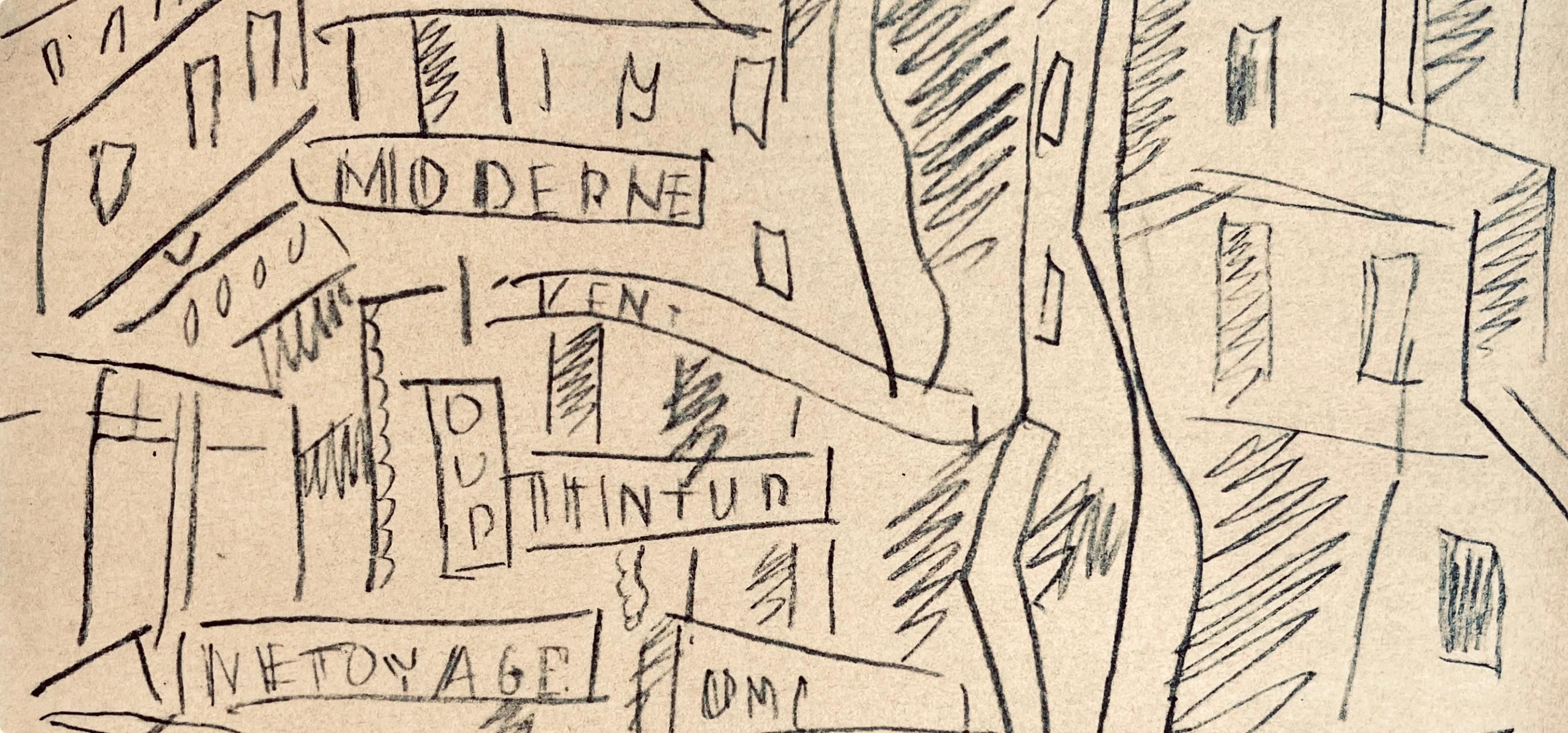 Léger, Verdun: La place d'Armes, Dessins de Guerre 1915-16 (after) - Cubist Print by Fernand Léger