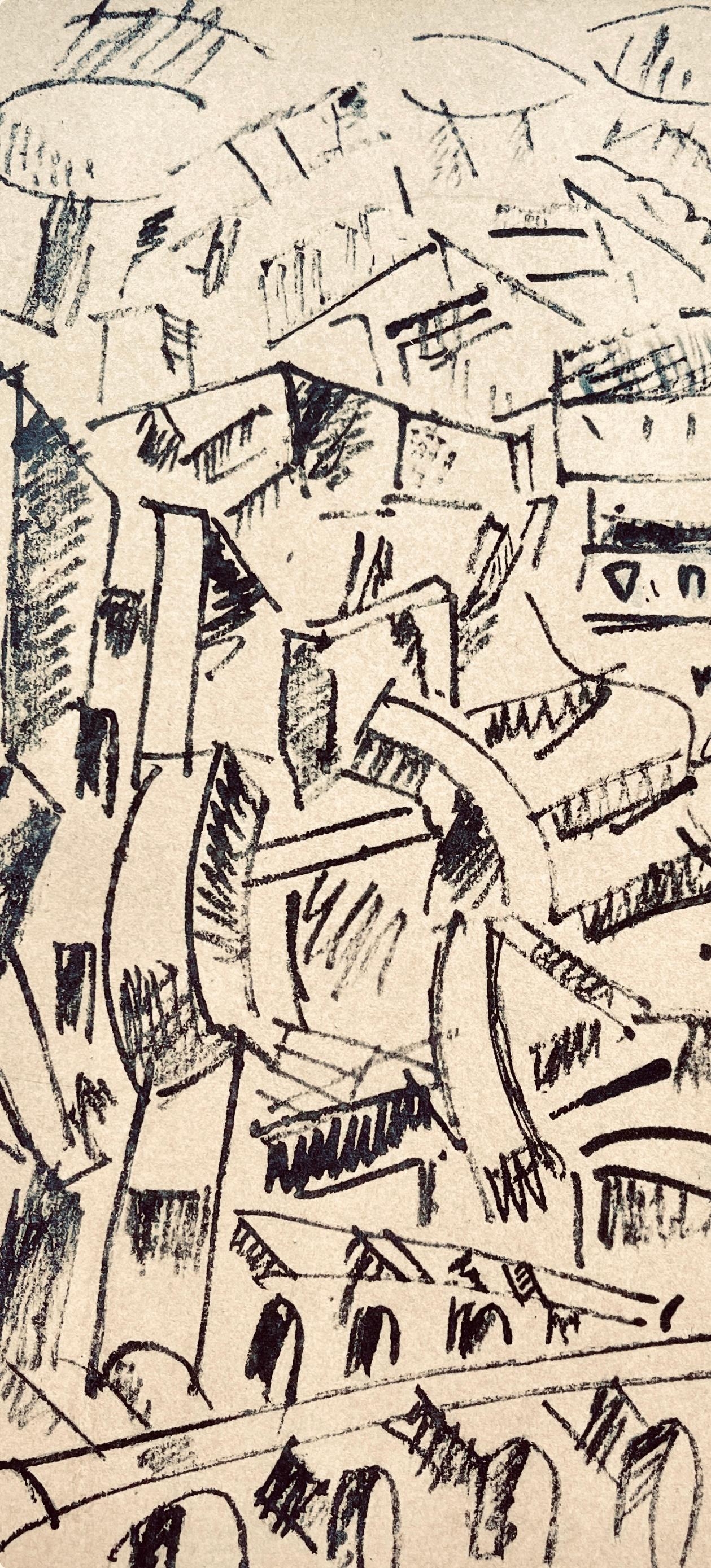 Léger, Verdun: La place d'Armes, Dessins de Guerre 1915-16 (after) - Cubist Print by Fernand Léger