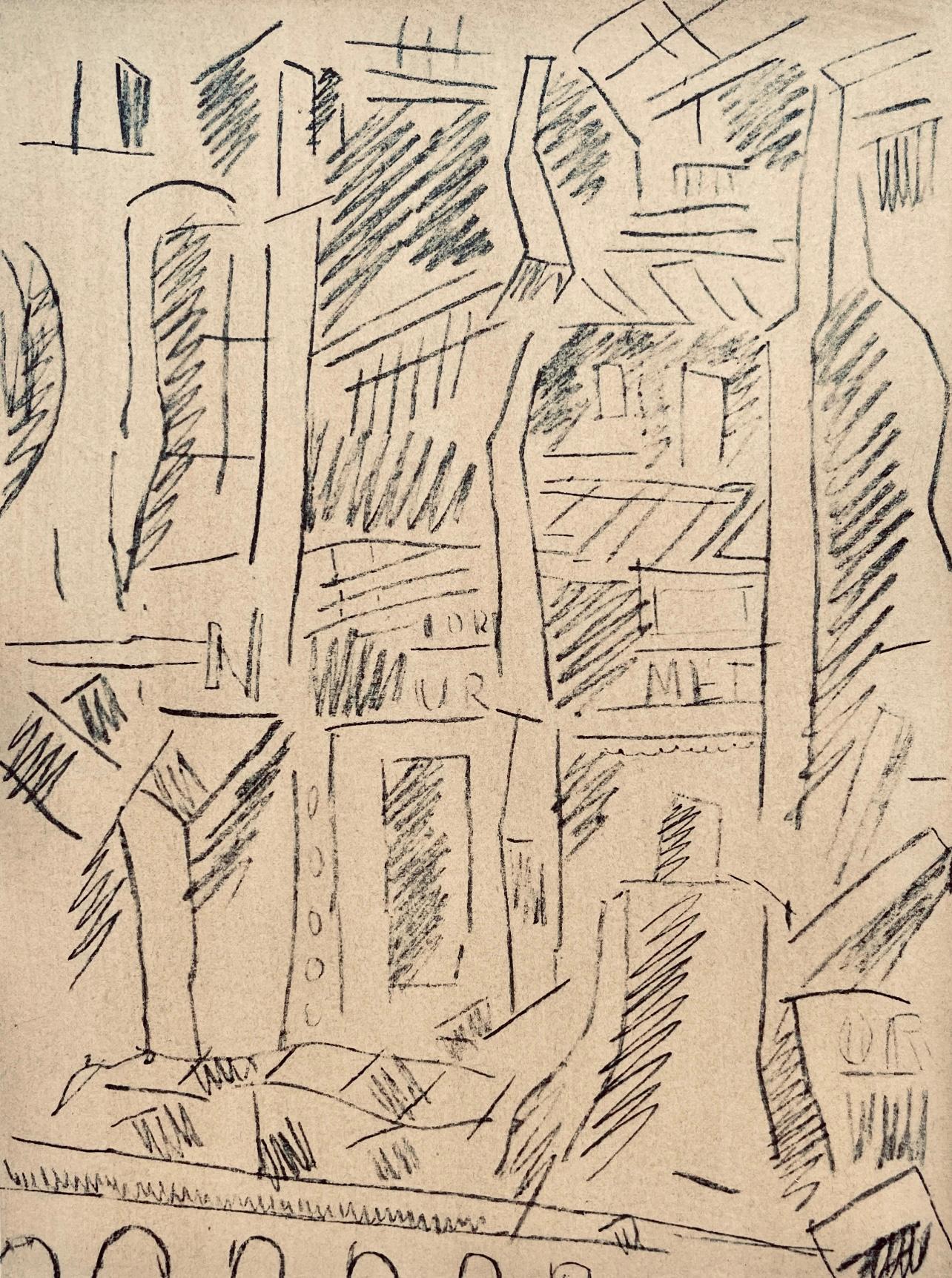 Fernand Léger Figurative Print - Léger, Verdun: La place d'Armes, Dessins de Guerre 1915-16 (after)