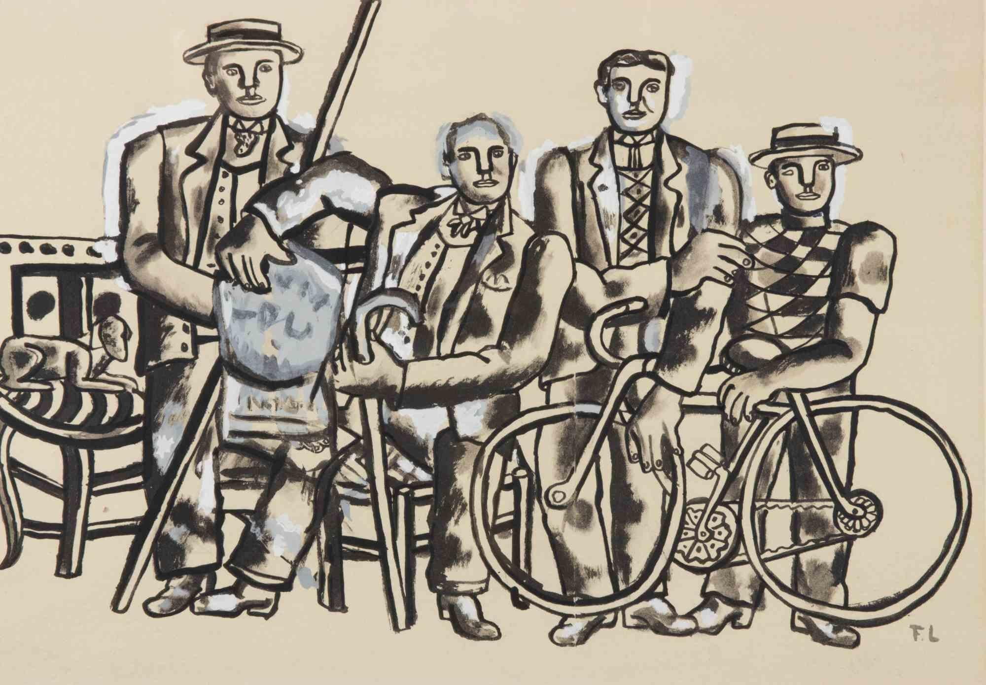 L'Equipe au Repos - Lithograph after Fernand Léger - 1959 For Sale 1